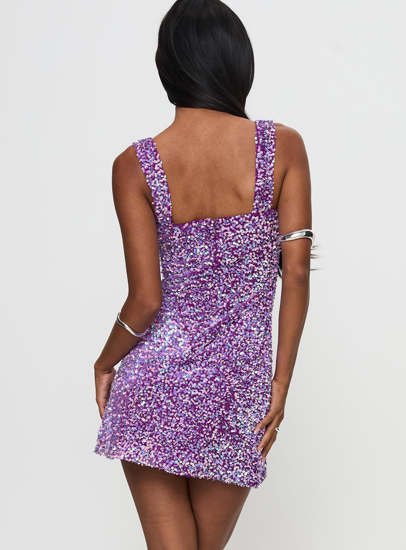 Miss Me Sequin Mini Dress Purple Sale Amazing Pice