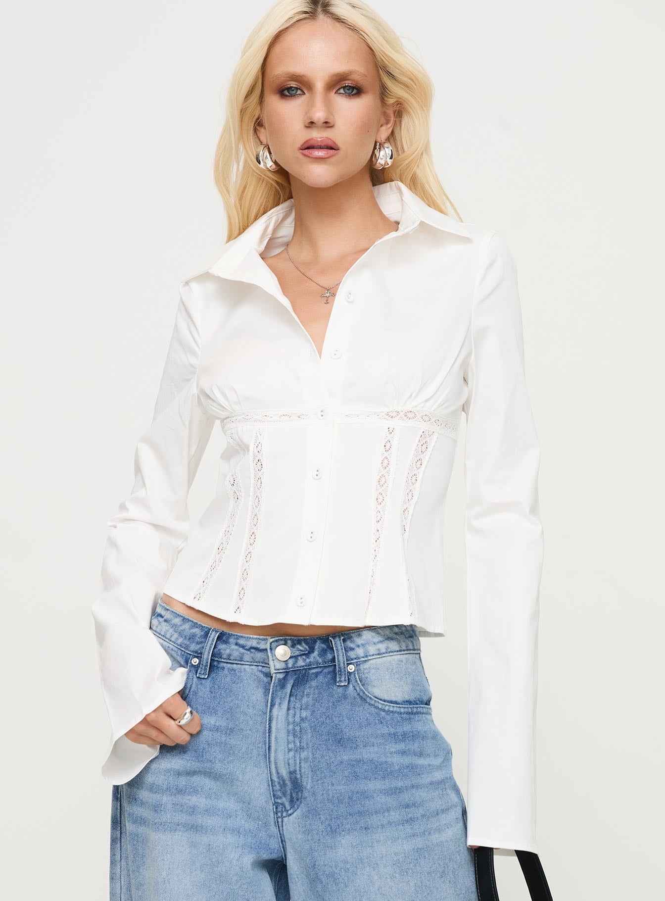 Merritt Top White Free Shipping Cheap