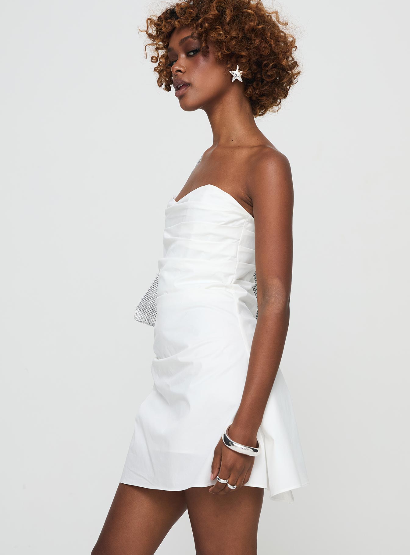 Bradwell Strapless Mini Dress White 2025 Sale Online