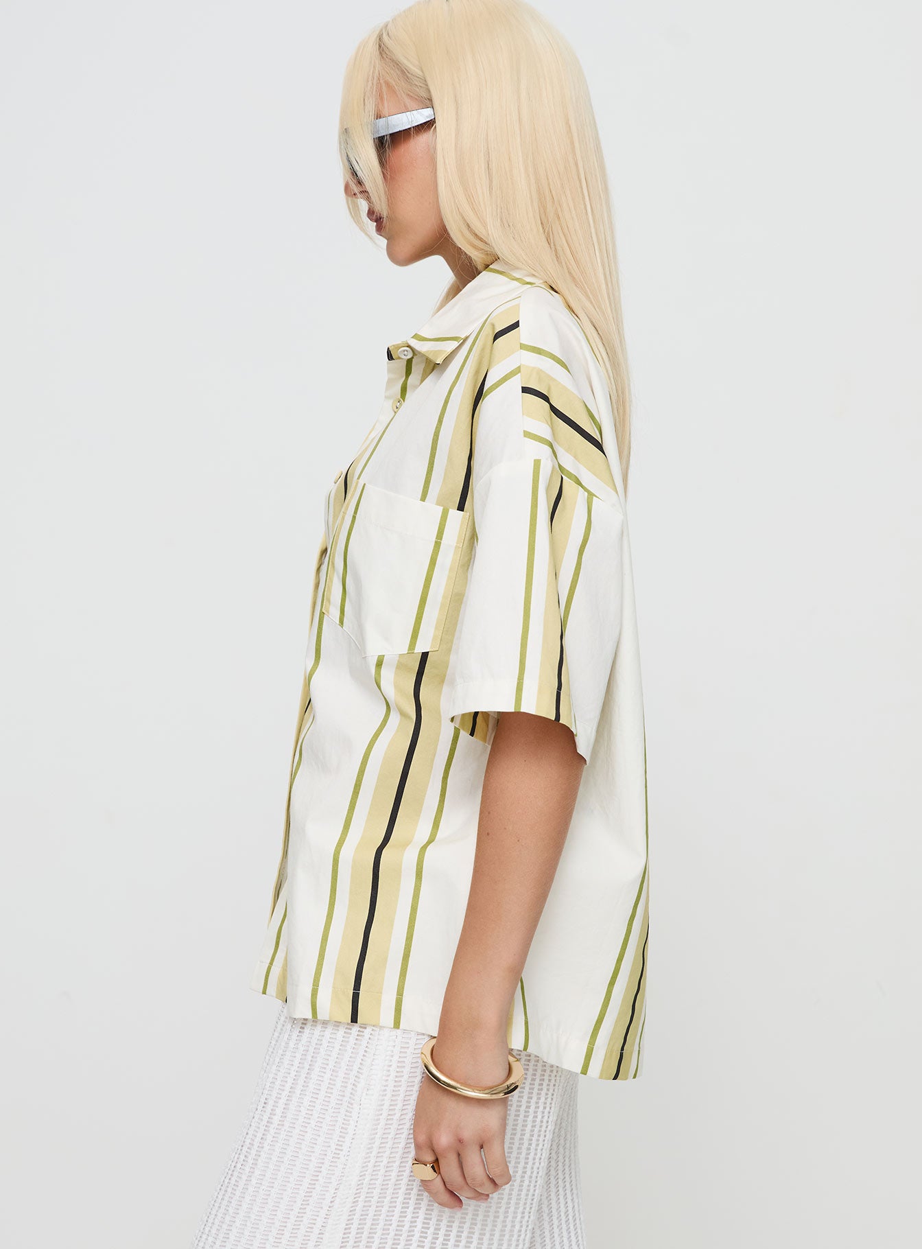 Karyn Top White / Yellow Stripe Sale Cheapest