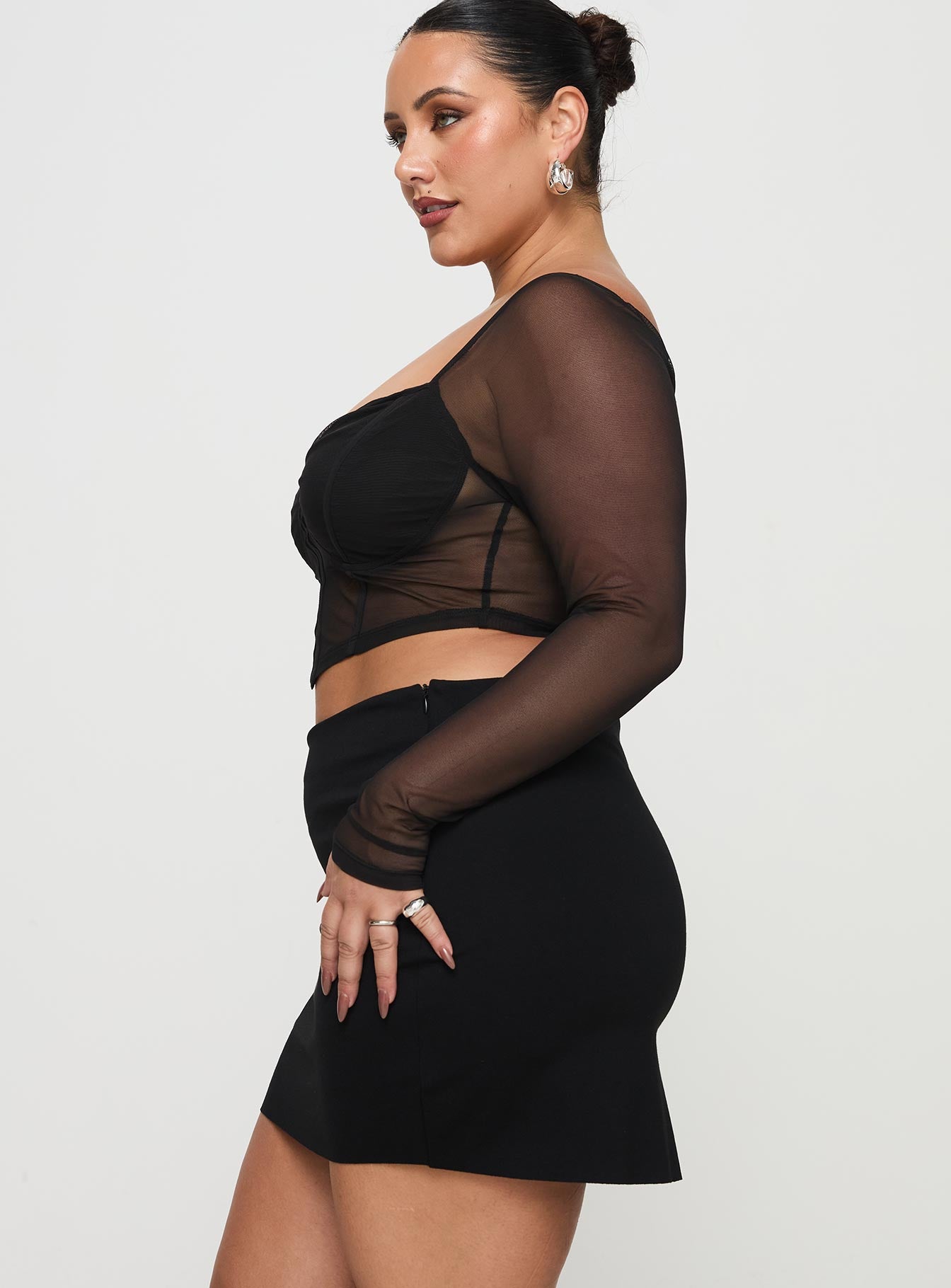 Karley Low Waist Mini Skirt Black Curve Sale Best Wholesale