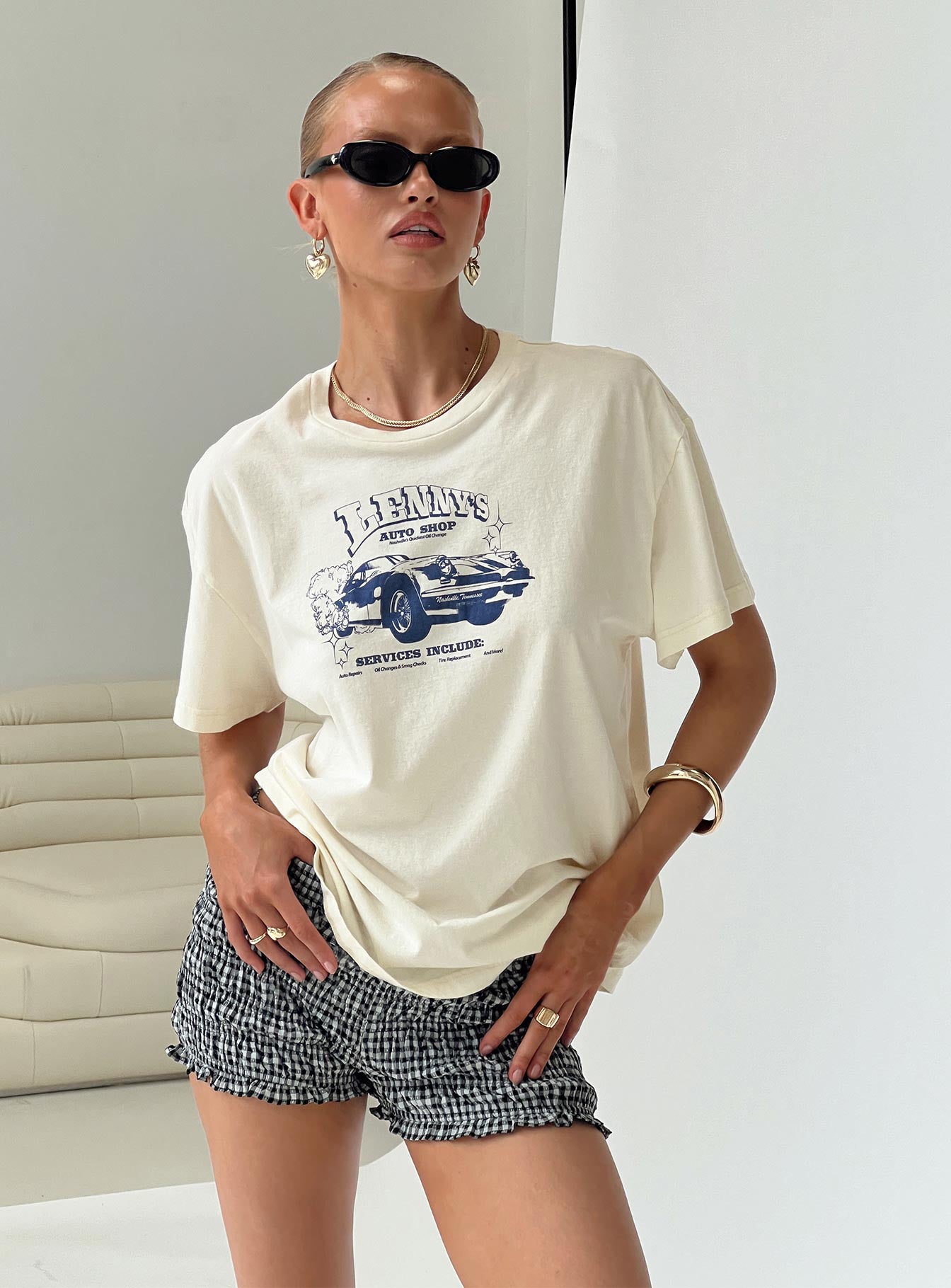 Lennys Auto Oversized Tee Cream Where To Buy Low Pice