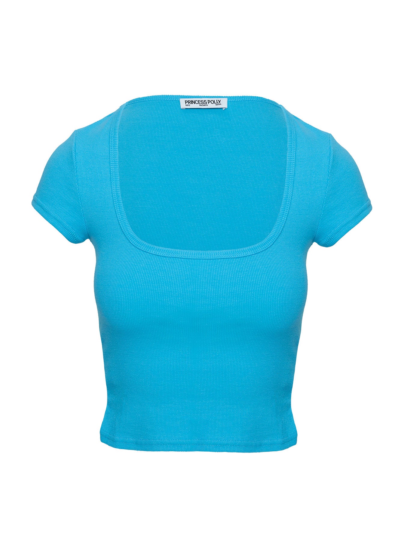 Baseline Square Neck Rib Top Blue Clearance Recommend