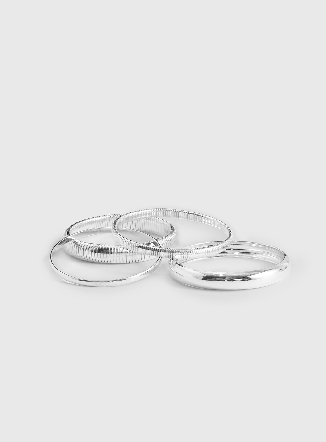 Dapperton Bangle Set Silver Sale Comfortable