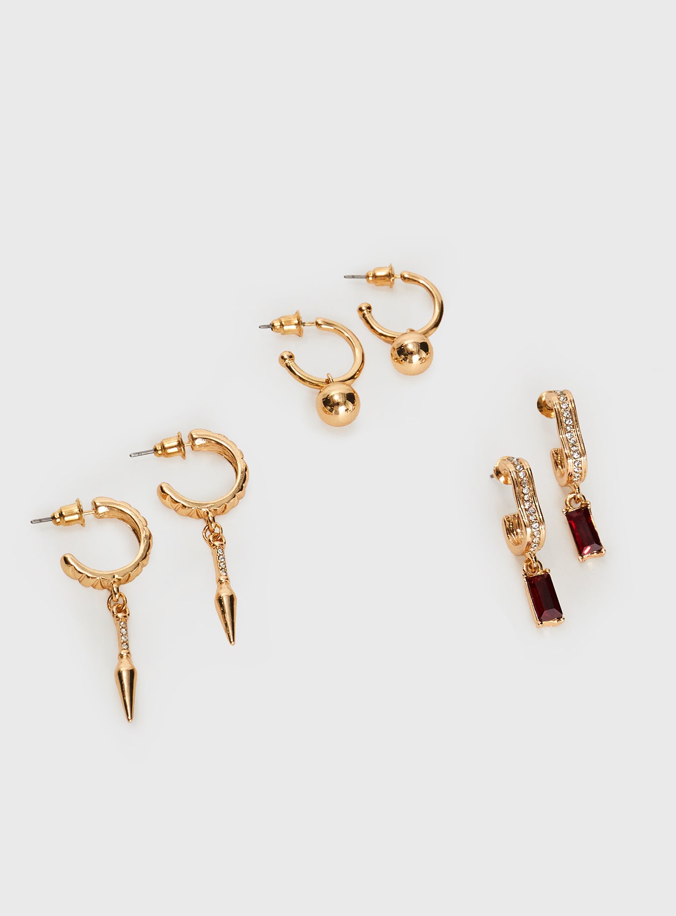 Red Corvette Earring Pack Gold Online Online Clearance