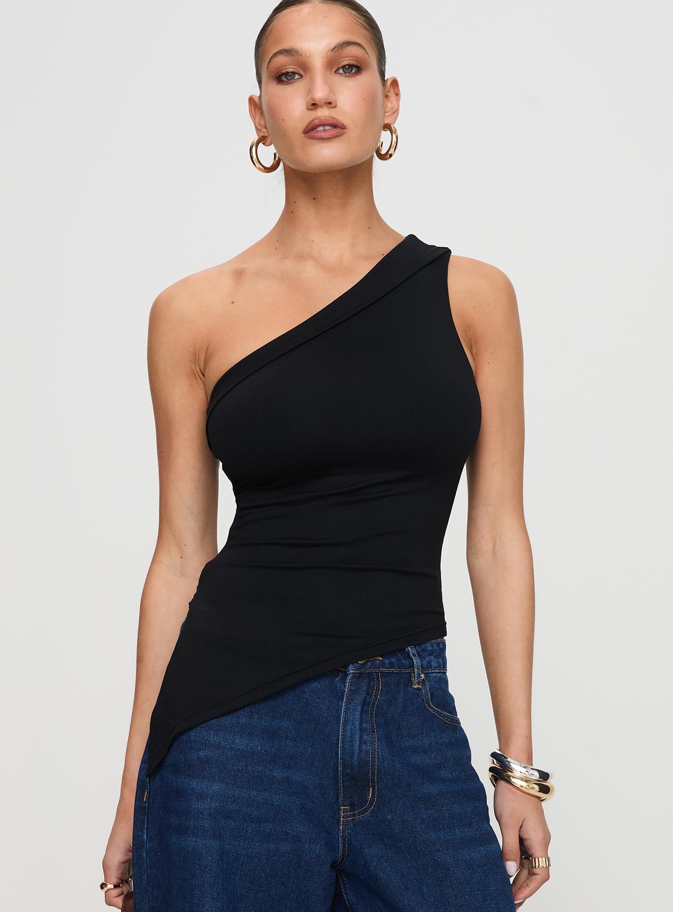Lunah One Shoulder Top Black Free Shipping Shop For