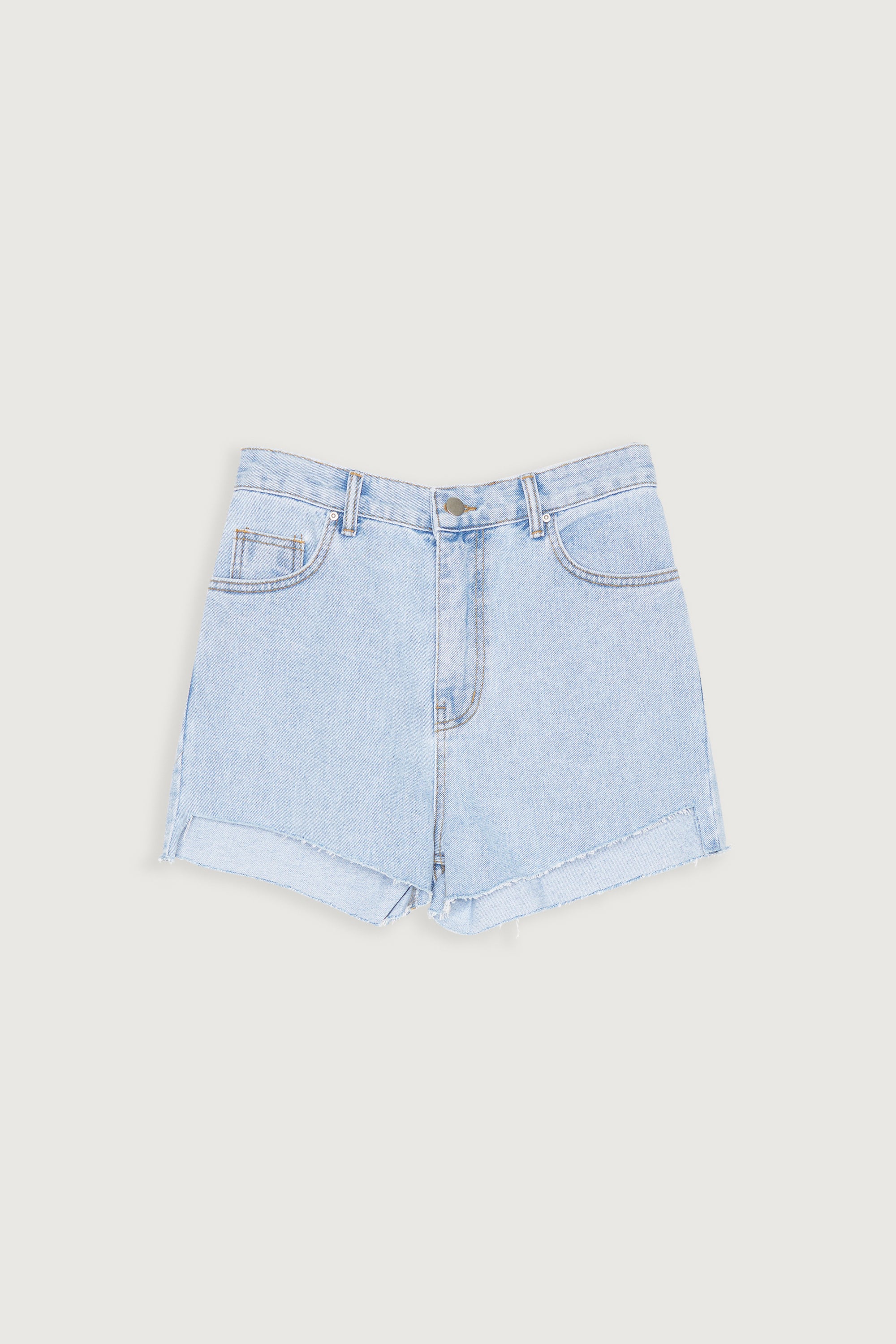 JEAN SHORT WITH FRAYED HEM Free Shipping Visit