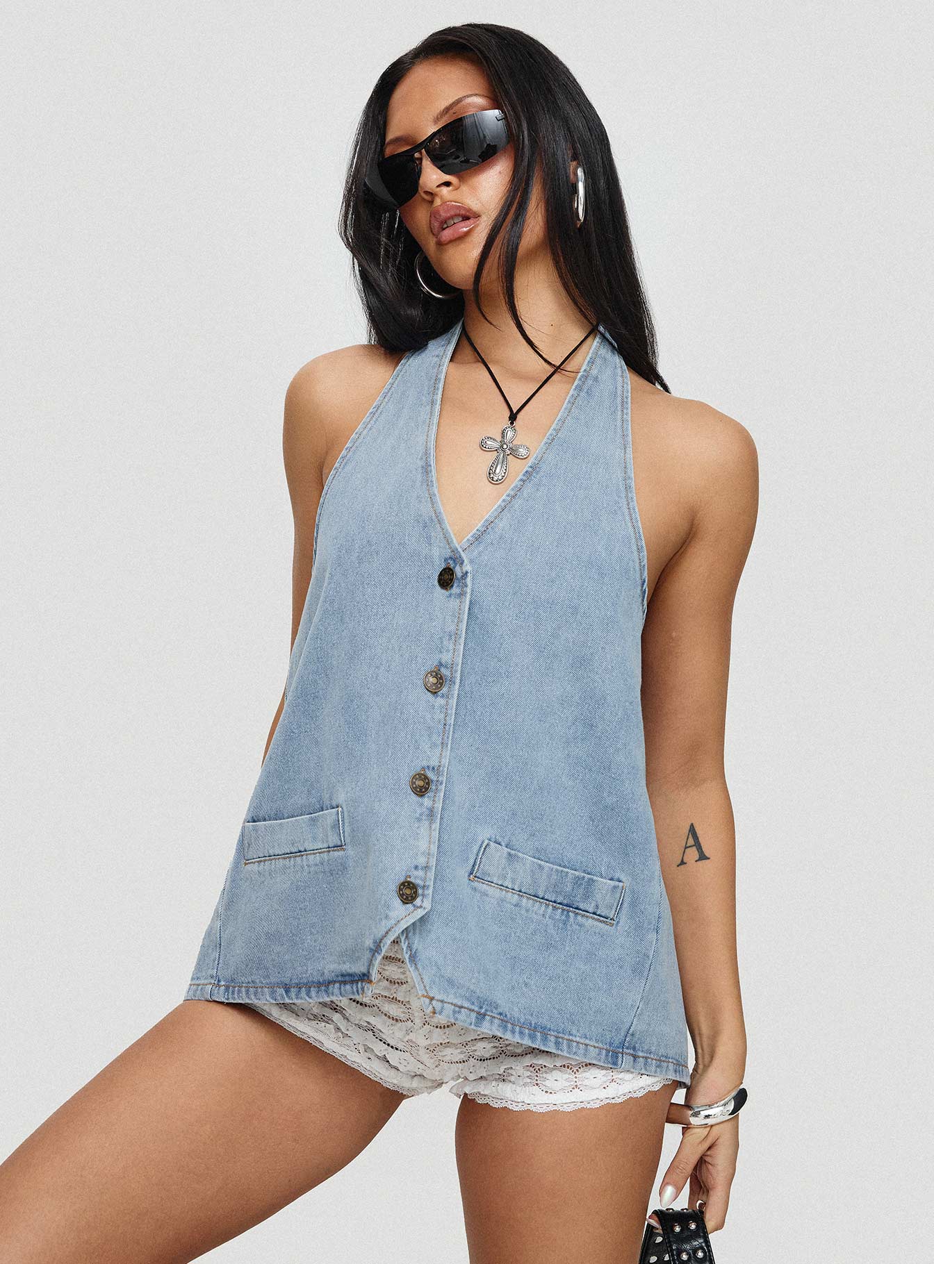 Hills Halter Washed Blue Cheap Sale Sast