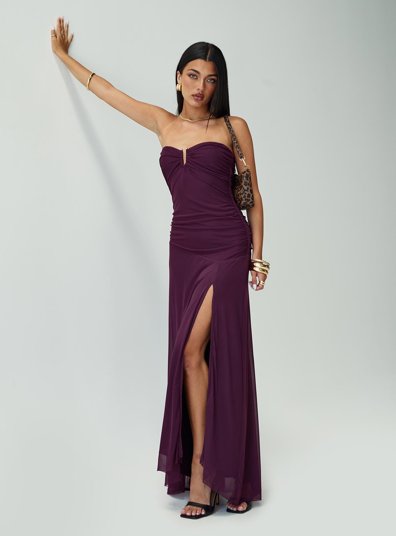 Barbarella Strapless Maxi Dress Purple Clearance Reliable