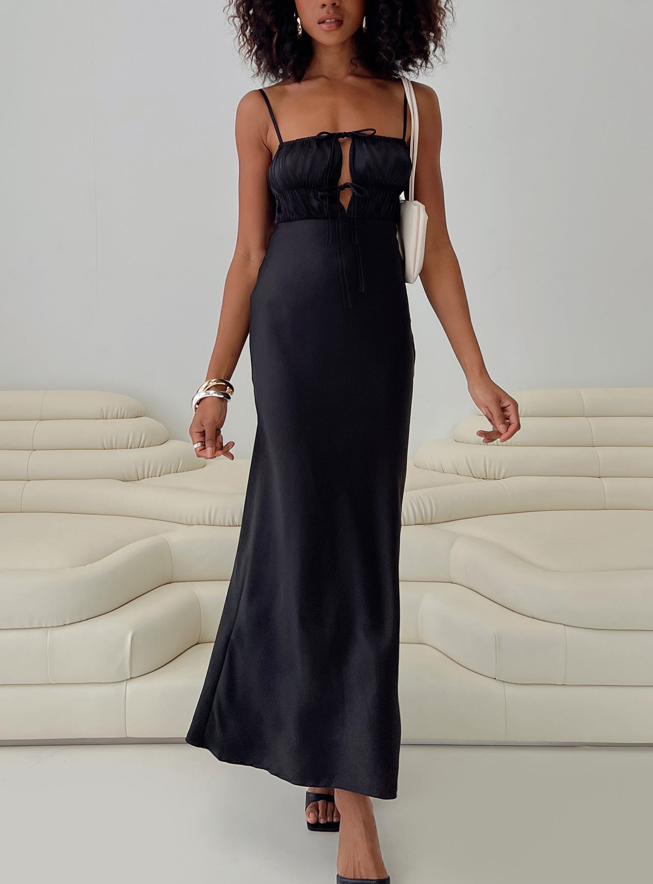 Jaquelin Maxi Dress Black Sale Genuine