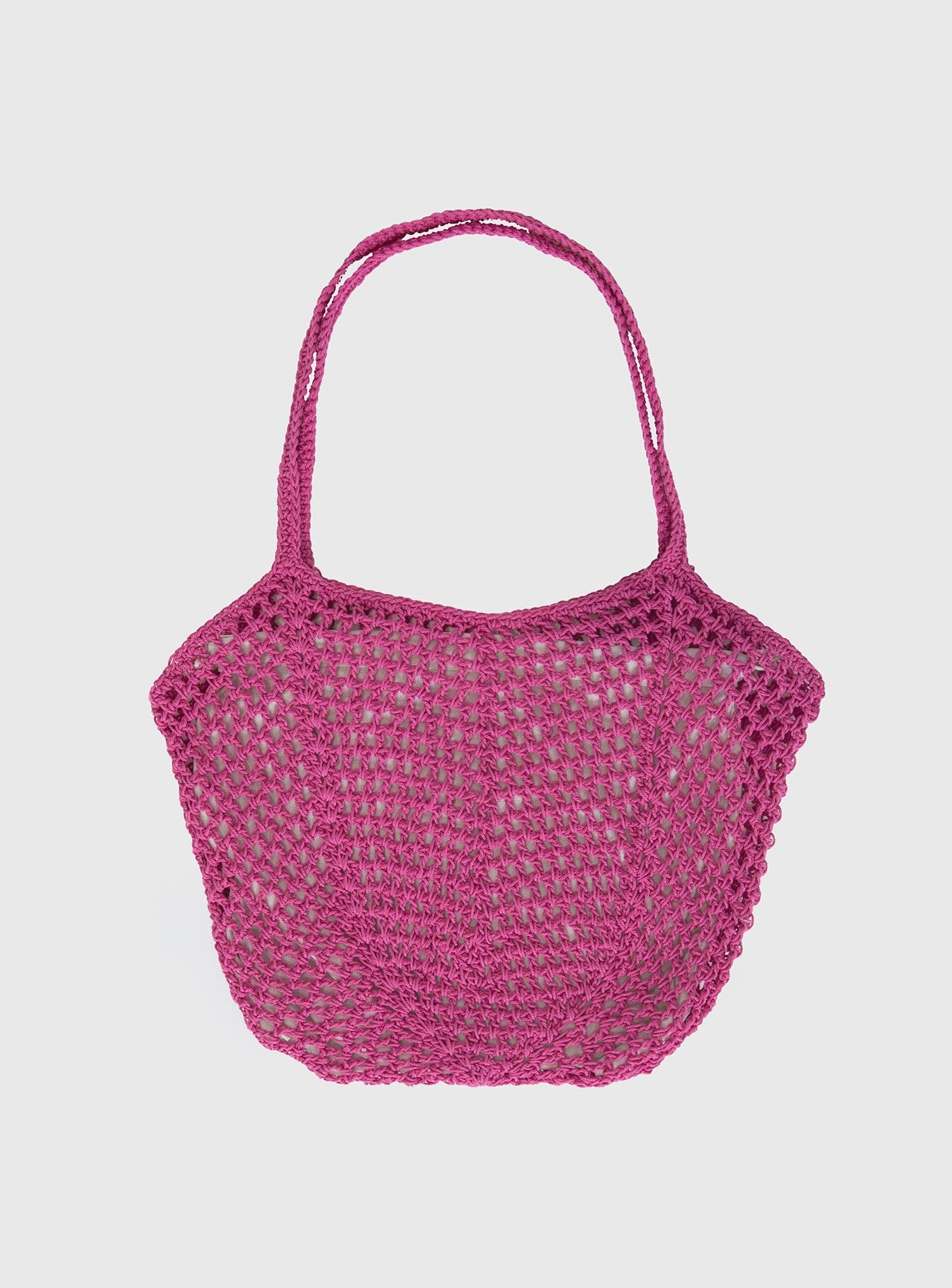 Saddler Crochet Tote Pink Outlet View