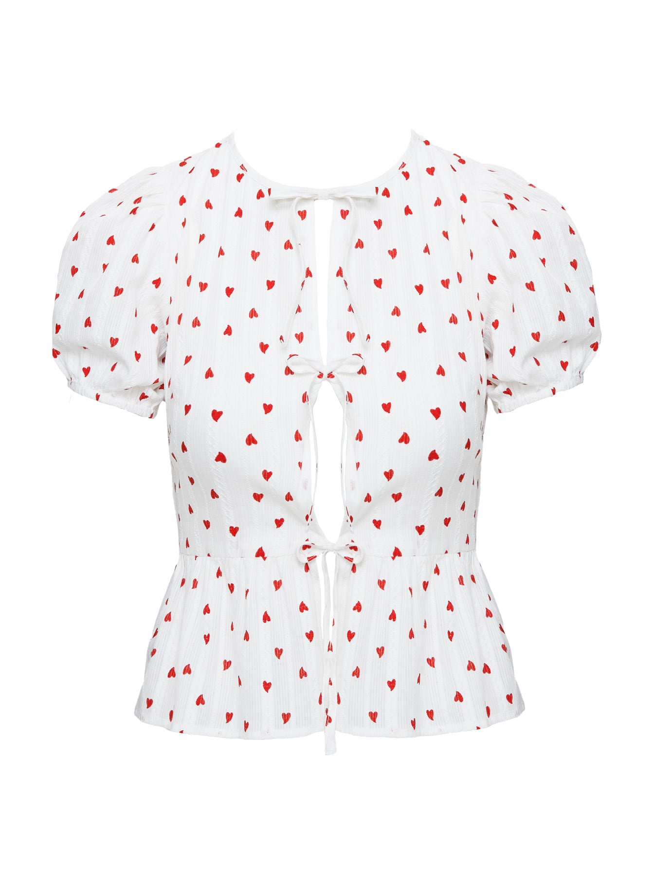 Lucky In Love Bow Tie Top White / Red Low Cost For Sale