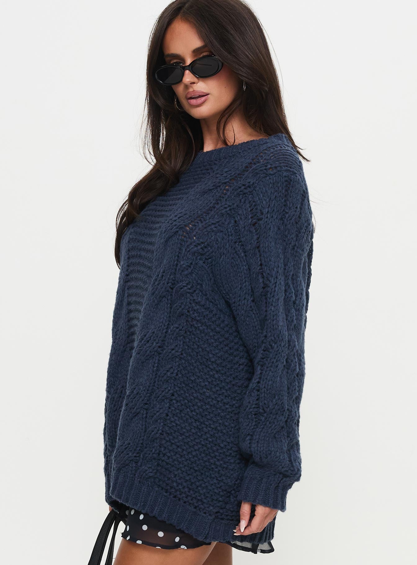 Gabrieal Knit Sweater Navy Sale Sast