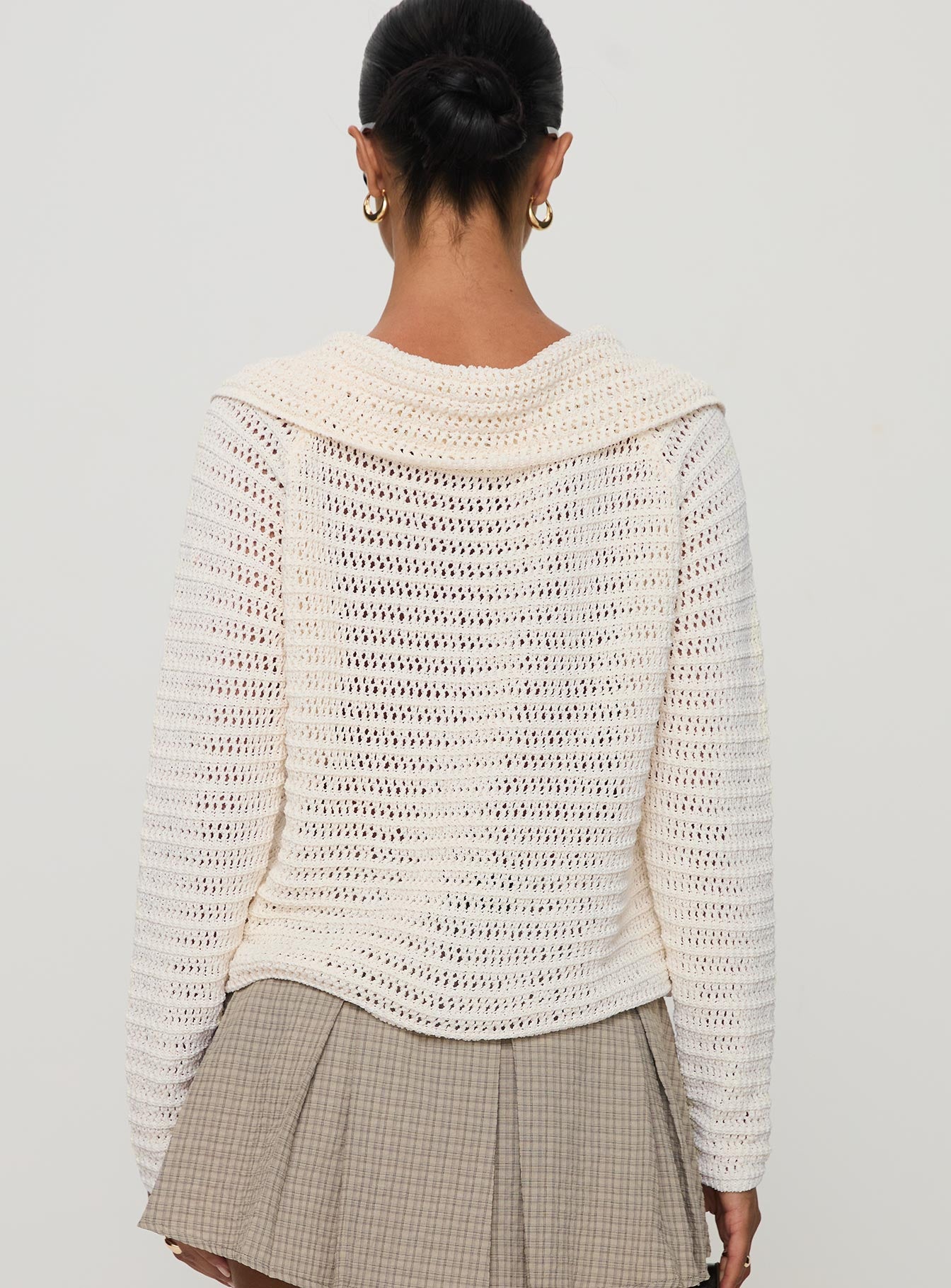 Tuscon Crochet Sweater White Cheap Shop