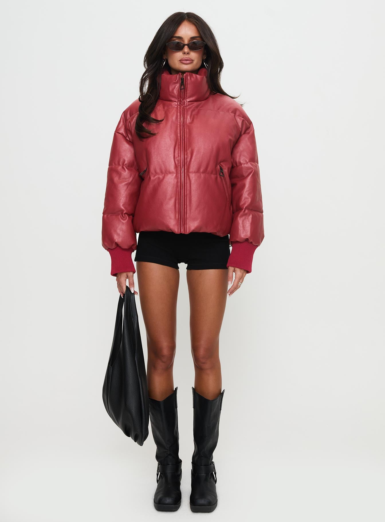 Myler Puffer Jacket Burgundy Enjoy Cheap Online