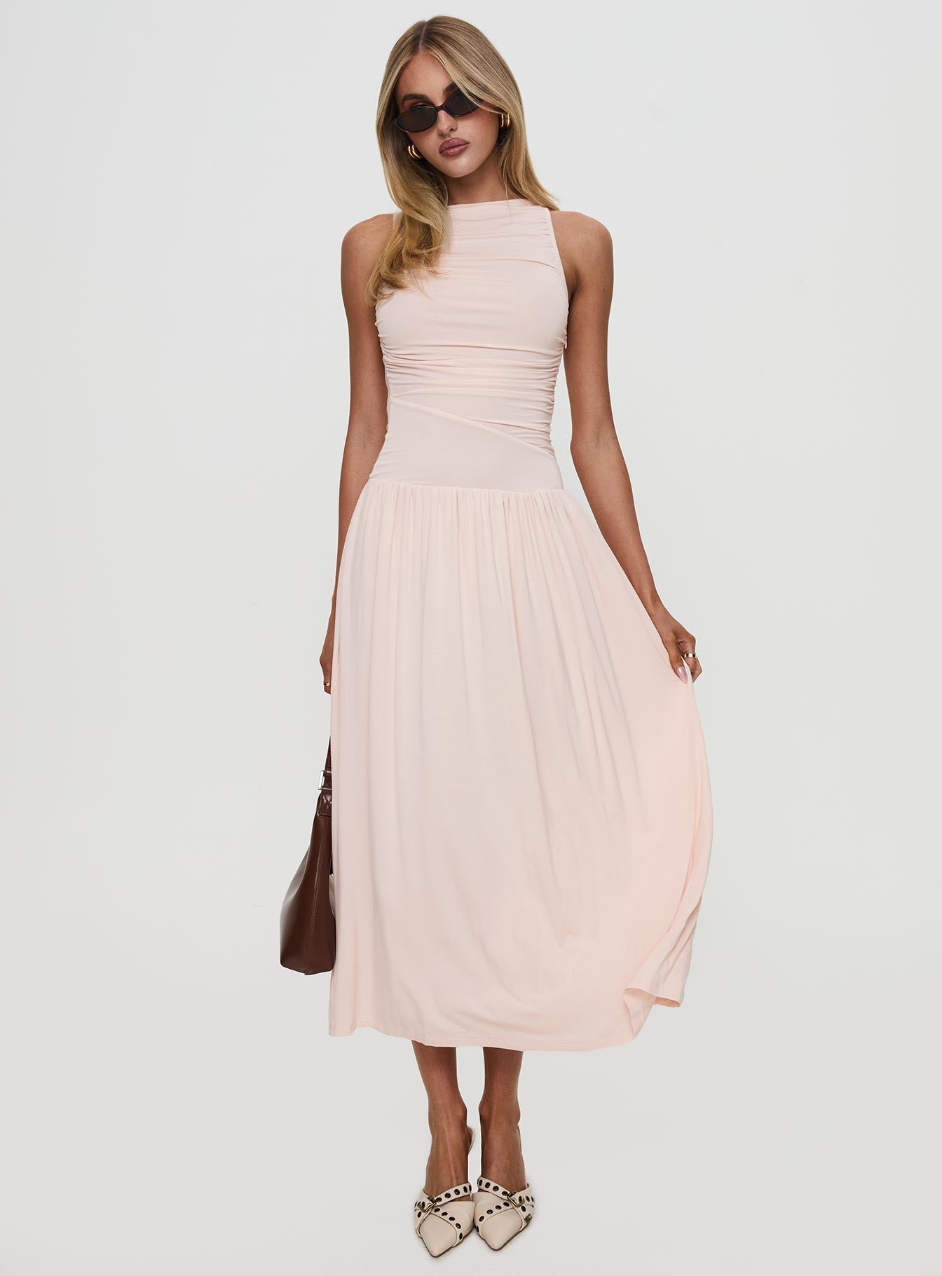 Reveur Ruched Maxi Dress Pink Inexpensive Sale Online