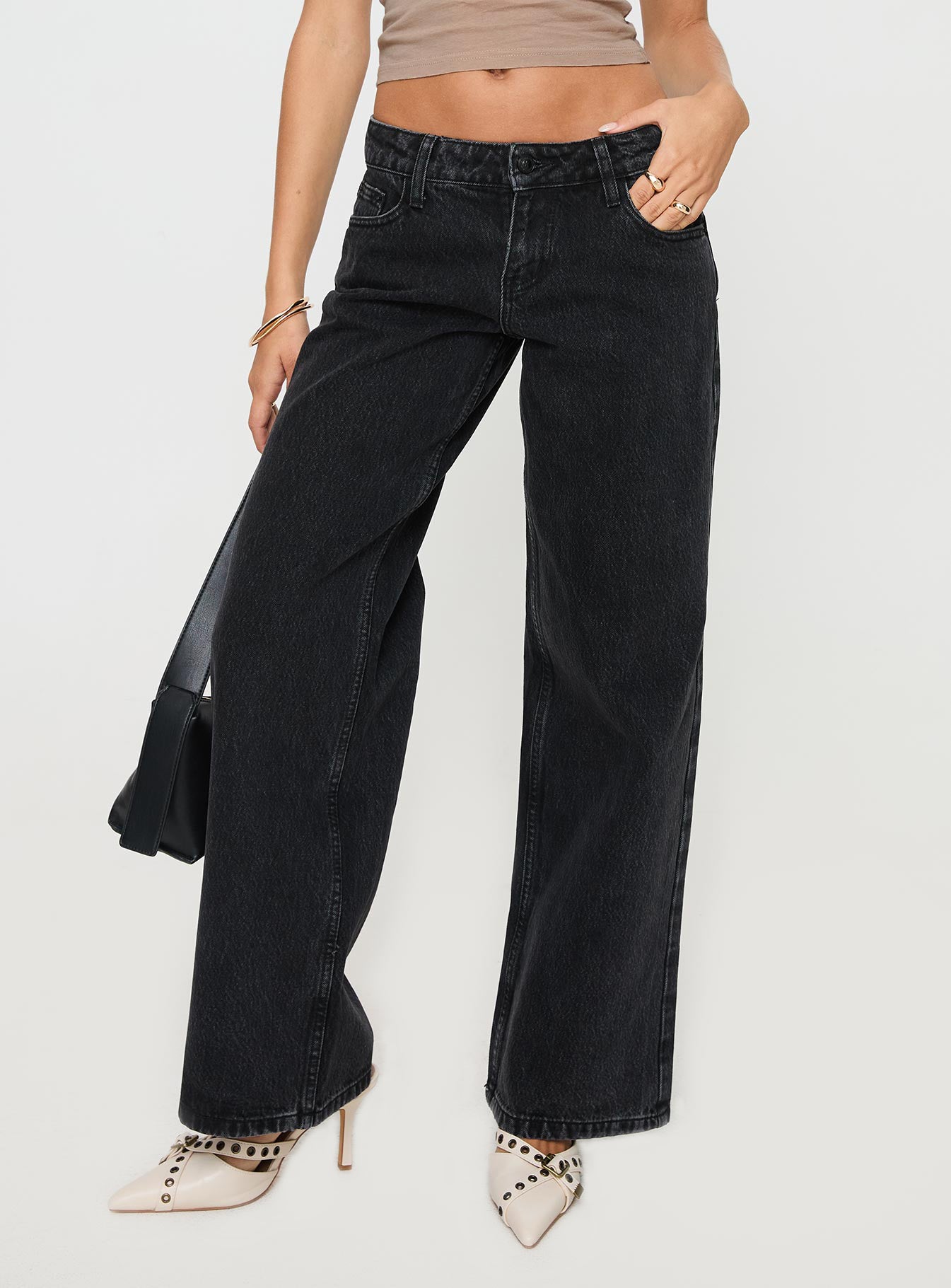 Ellanor Low Rise Slouch Denim Jean Washed Black Shop For Sale