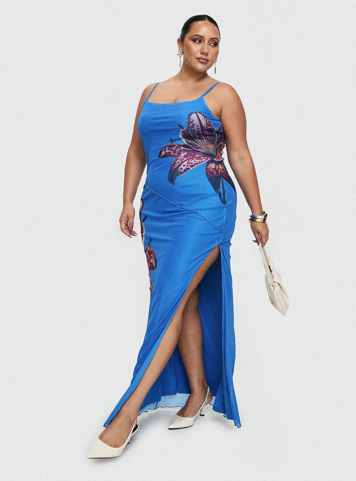 Bespoke Maxi Dress Blue Curve Best Pices For Sale