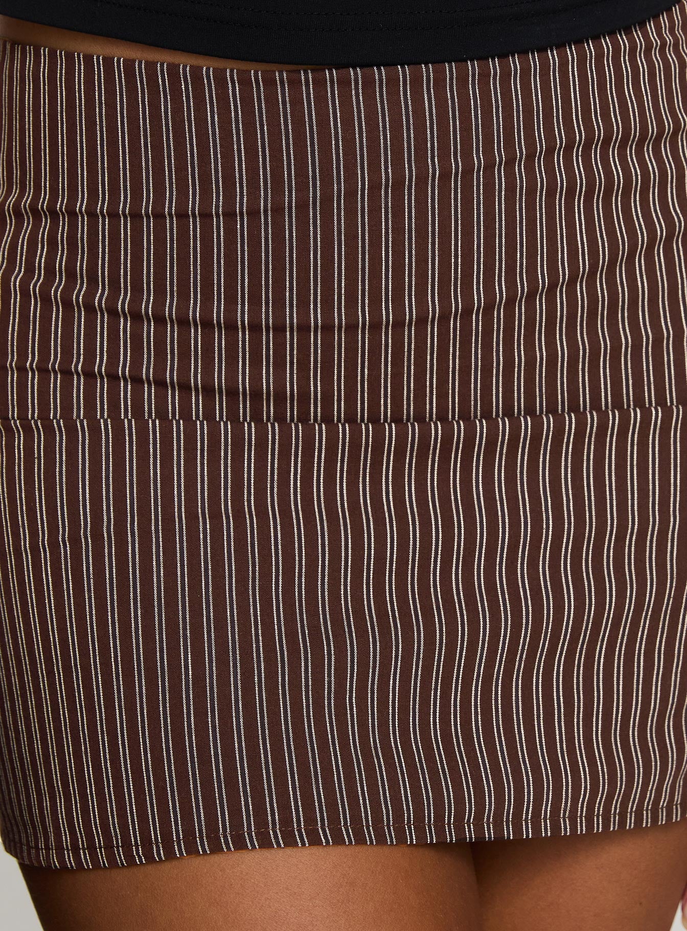 Rozetti Mini Skirt Brown Stripe Clearance Huge Surprise