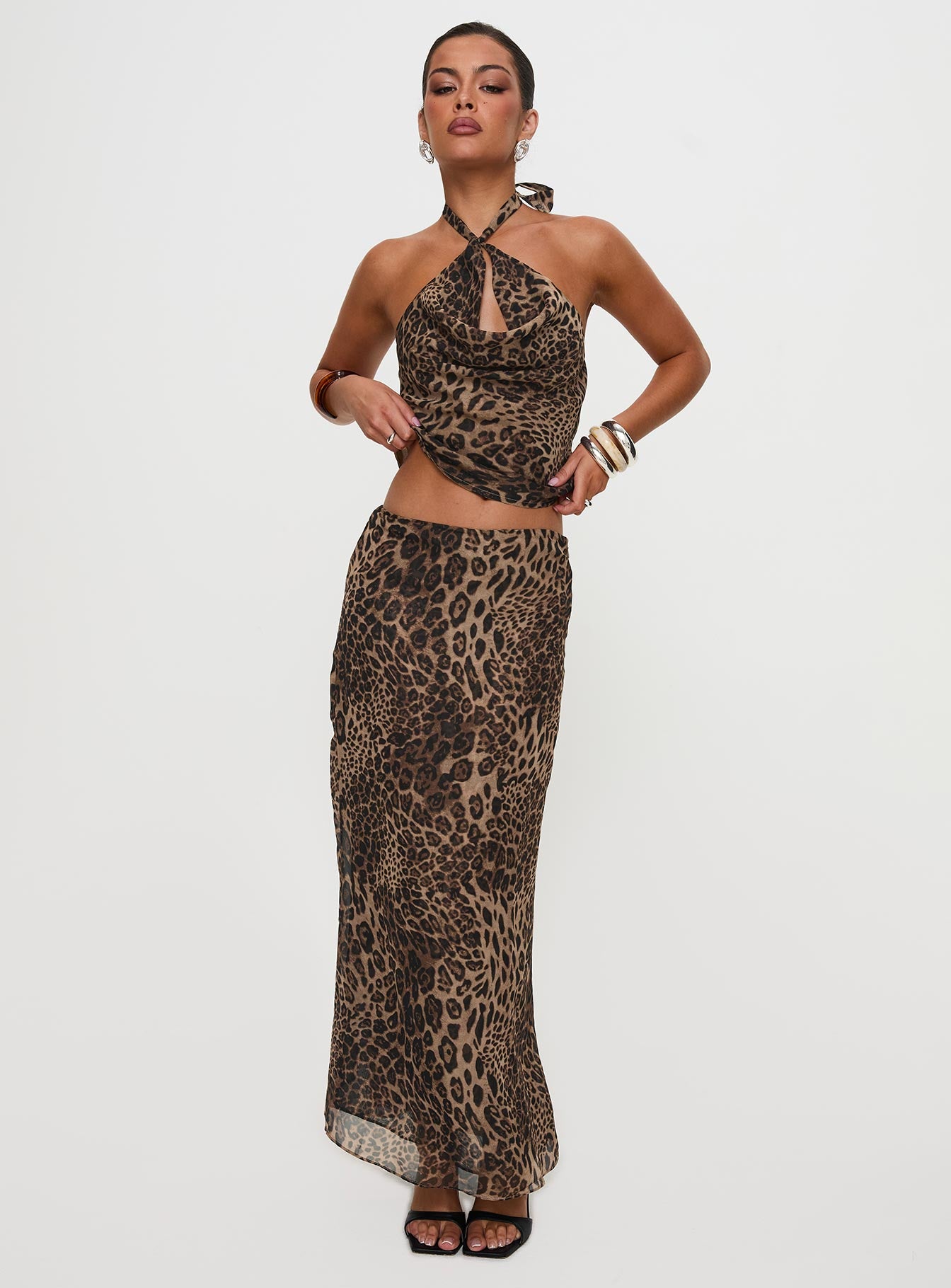 Eleganza Maxi Skirt Leopard Petite Sale Good Selling