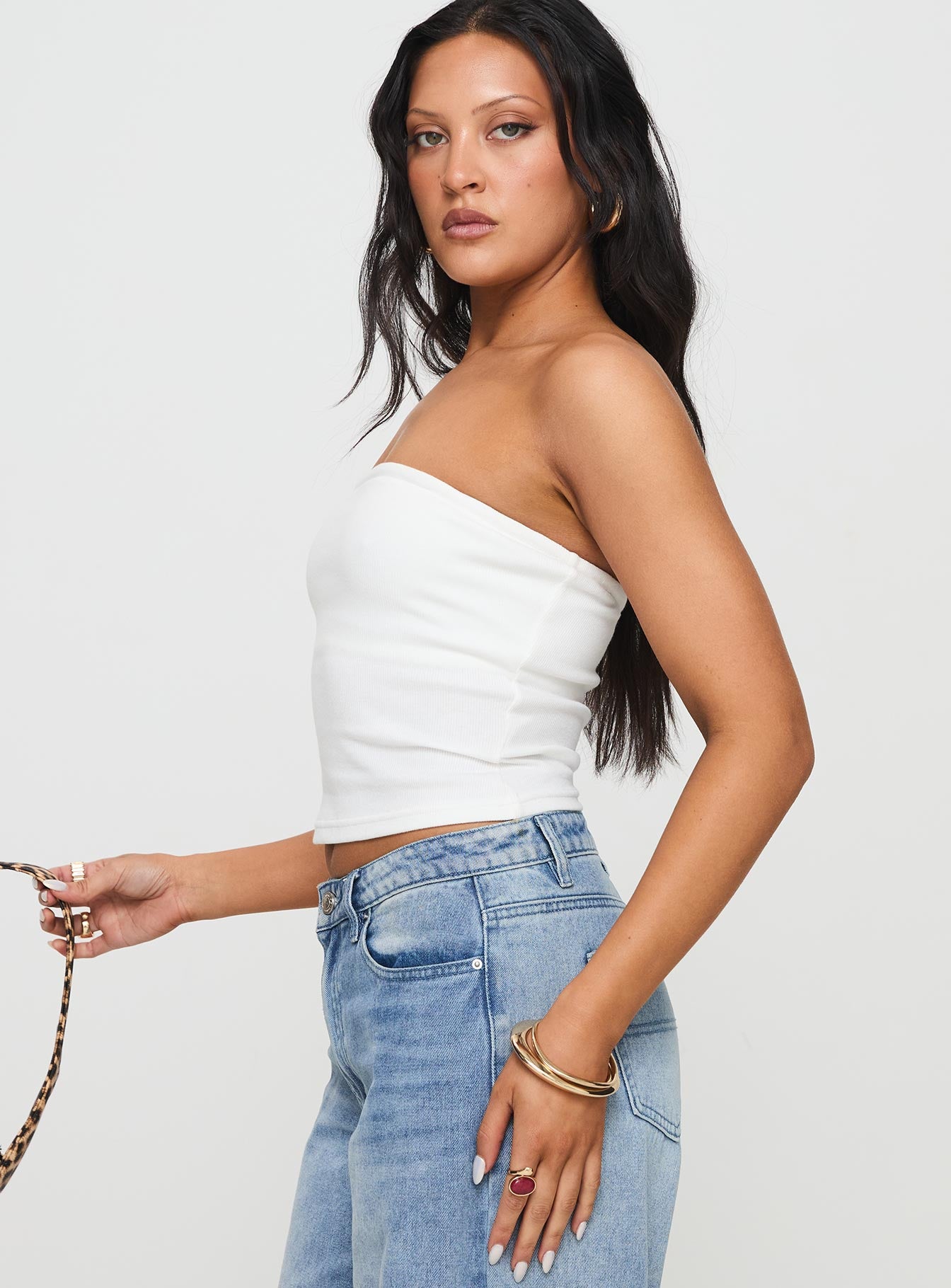 Baseline Strapless Rib Top White Official Site For Sale