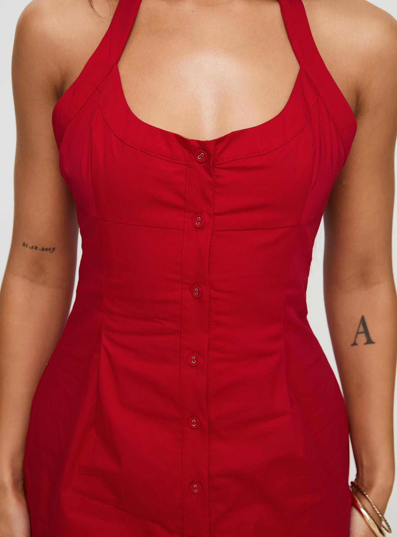 Mallorie Halter Mini Dress Red Tall Cost Cheap Pice