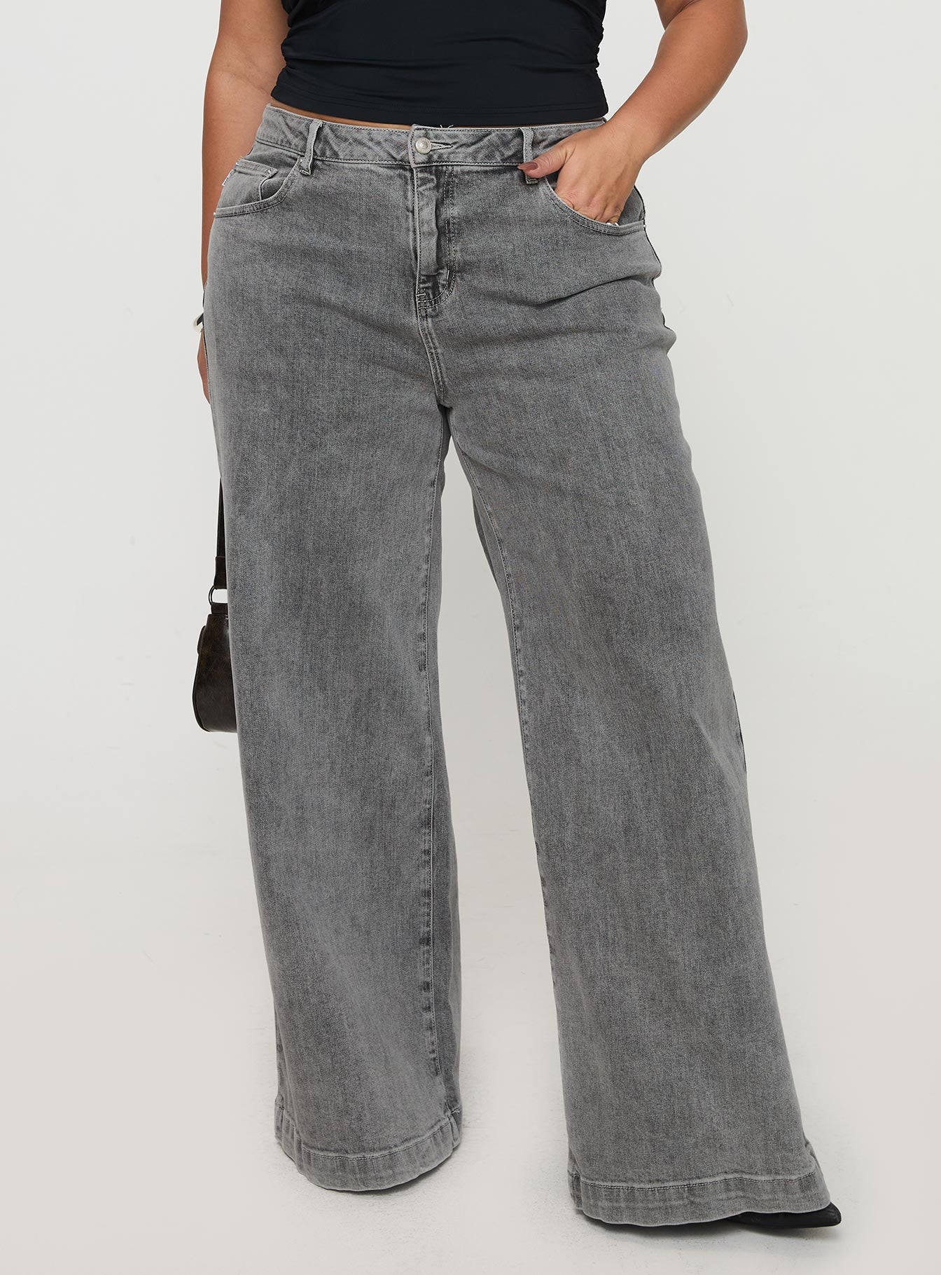 Wolfie High Rise Wide Leg Slouchy Jeans Steel Curve Popular Online