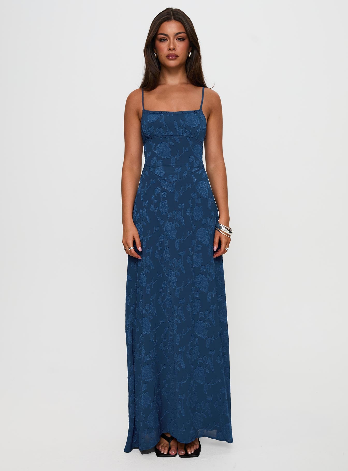 South Of France Maxi Dress Navy Excellent Online