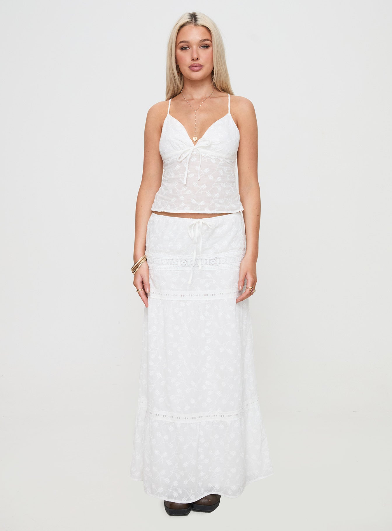 Eivan Maxi Skirt White Discount Wide Range Of