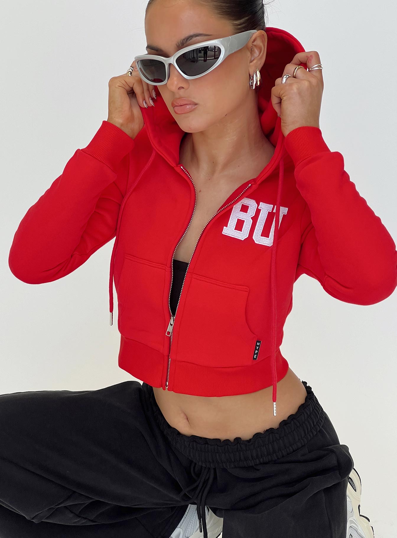 BU MIA Zip Sweater Red Outlet Low Pice Fee Shipping