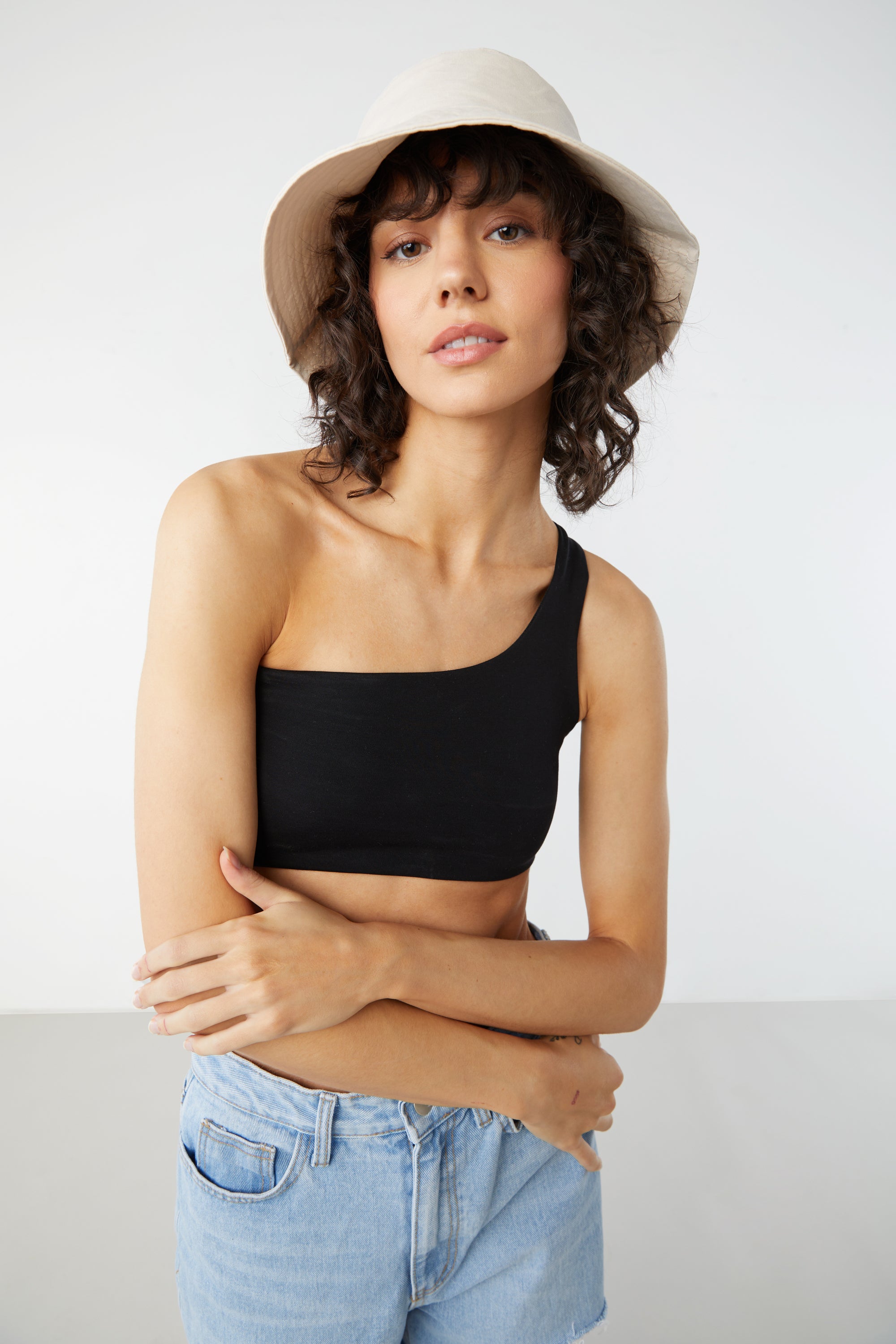 ONE SHOULDER CROPPED TANK Deals Cheap Online