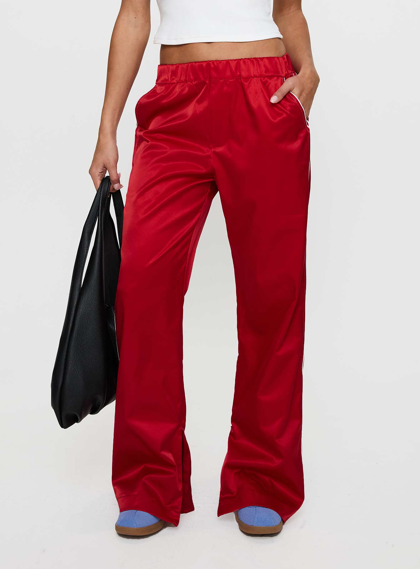 Travalta Satin Track Pant Red Order Cheap Online