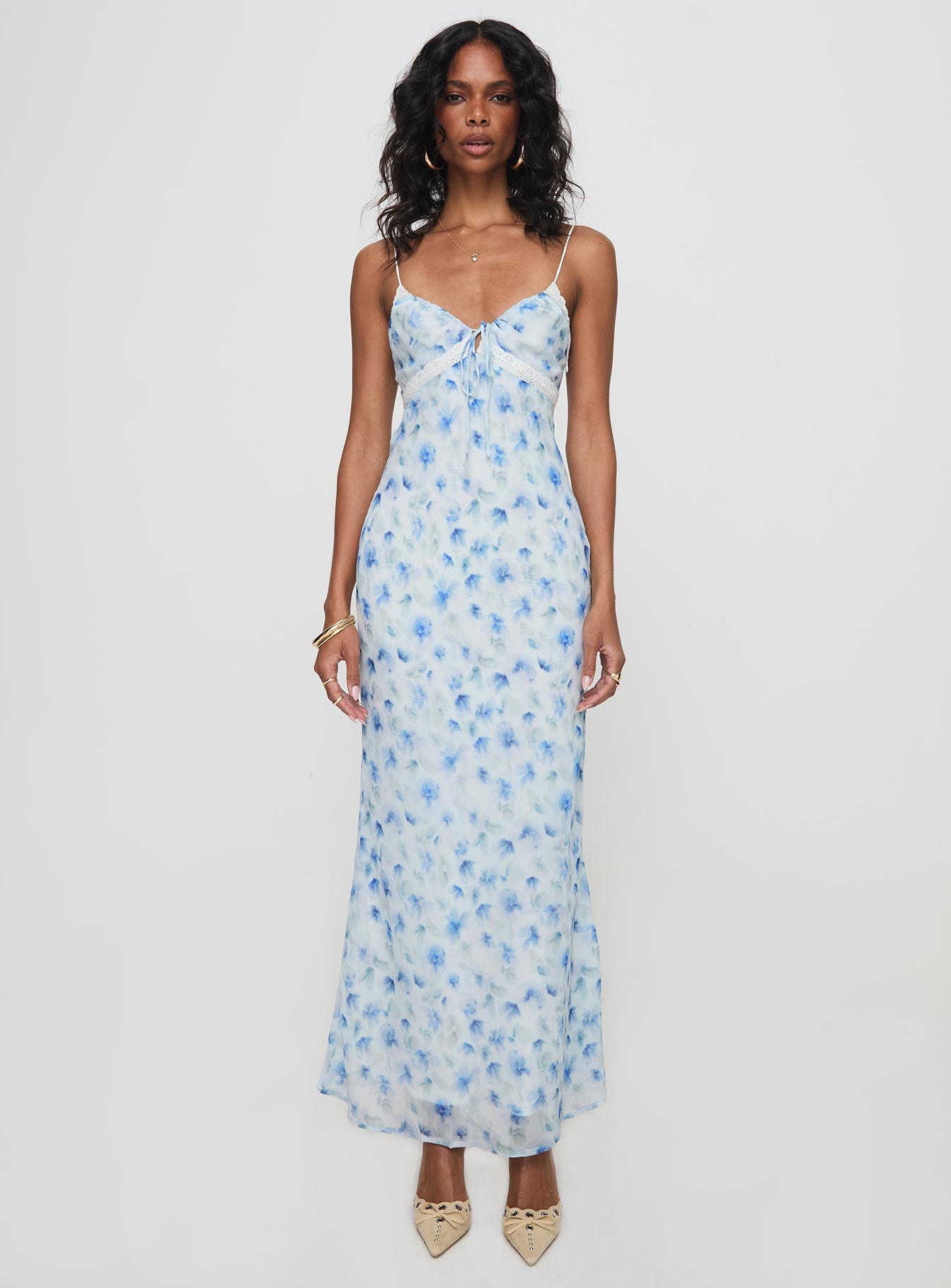 Emily Maxi Dress Blue Floral Nicekicks Cheap Pice