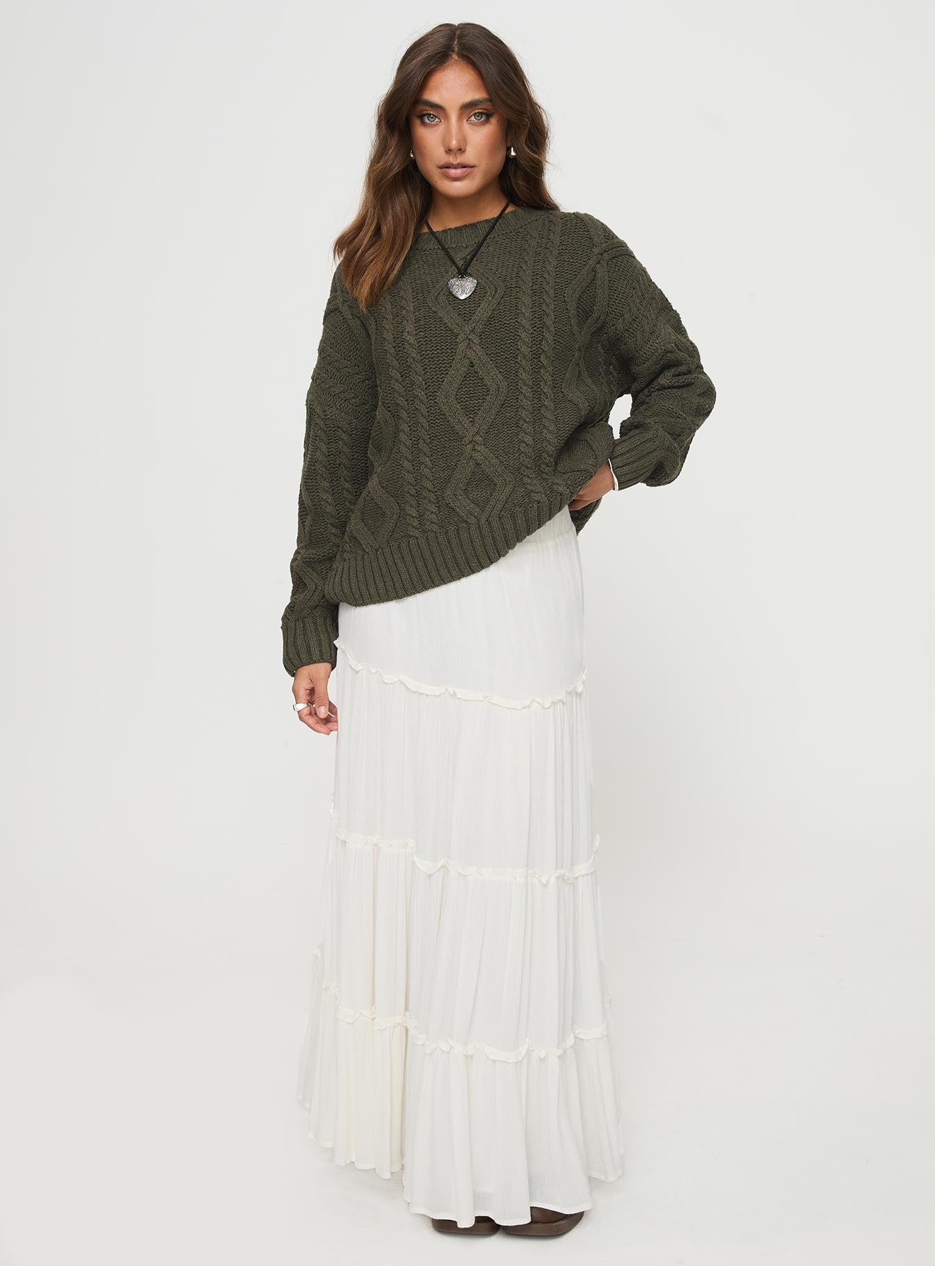 Anaya Oversized Sweater Olive Geniue Stockist Cheap Online