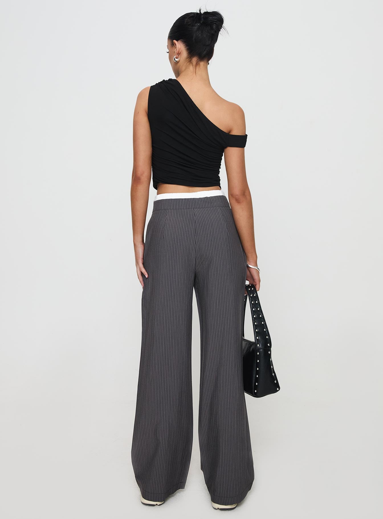 Auclaire Pinstripe Pant Charcoal Sale Visit