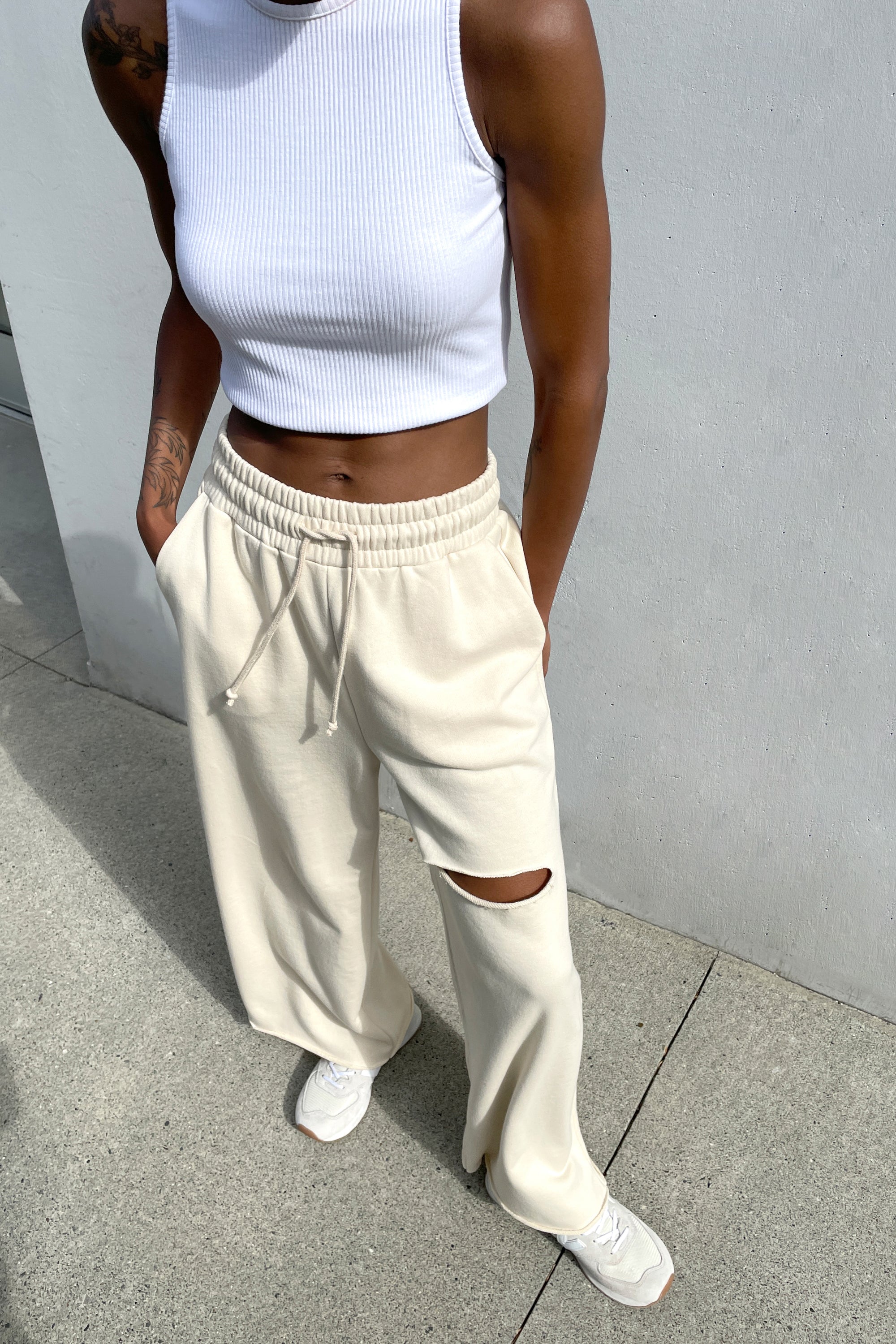 RIPPED WIDE LEG PANT Buy Sale Online