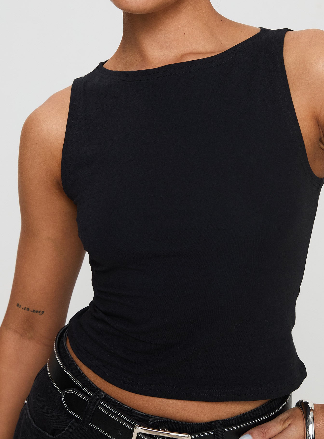 Bleeker High Neck Top Black Cheap Sale Inexpensive