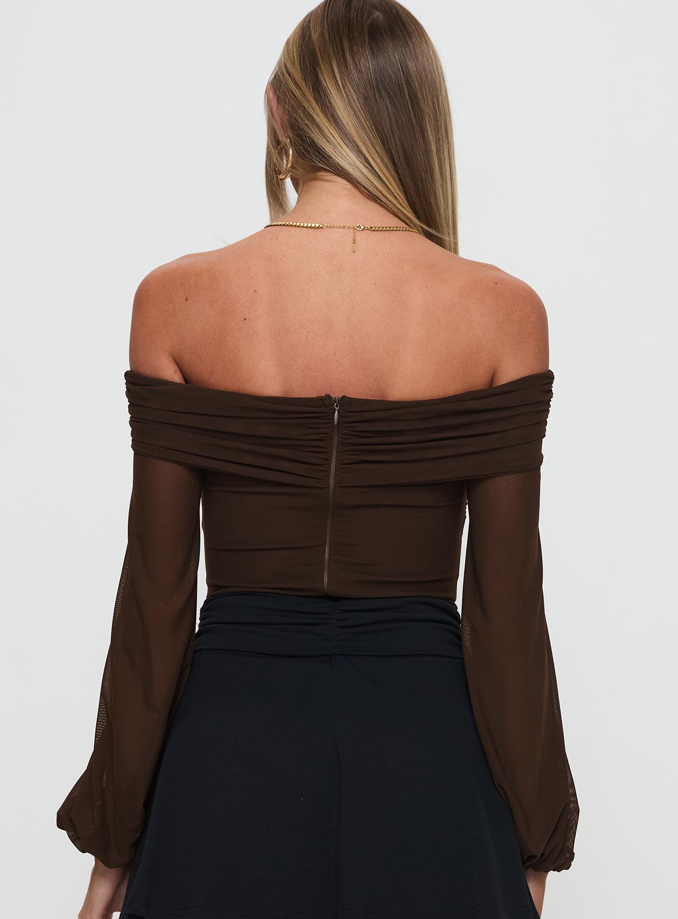 Babette Off The Shoulder Bodysuit Brown Free Shipping In China