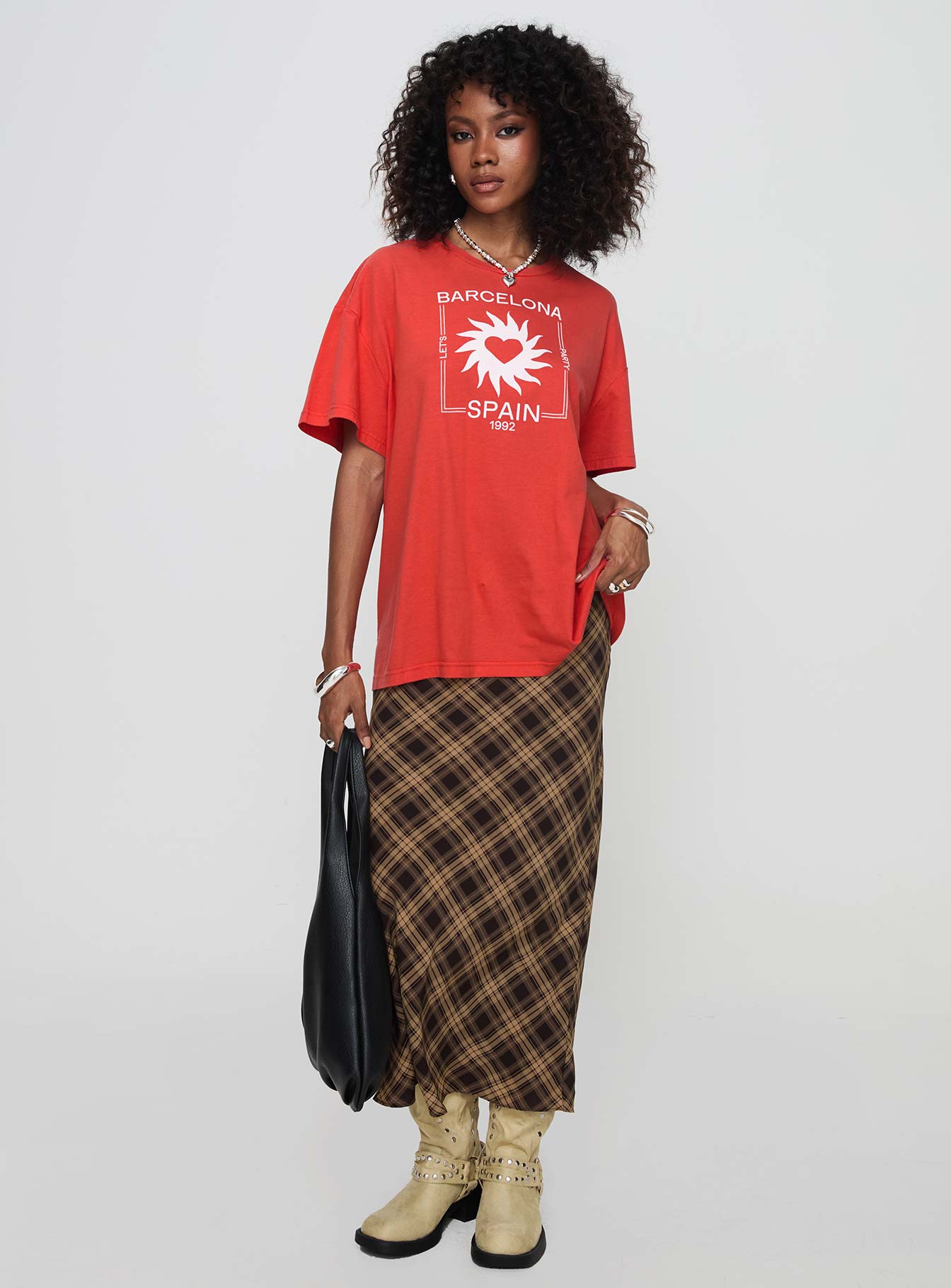 Party In Barcelona Oversized Tee Red Discount Professional