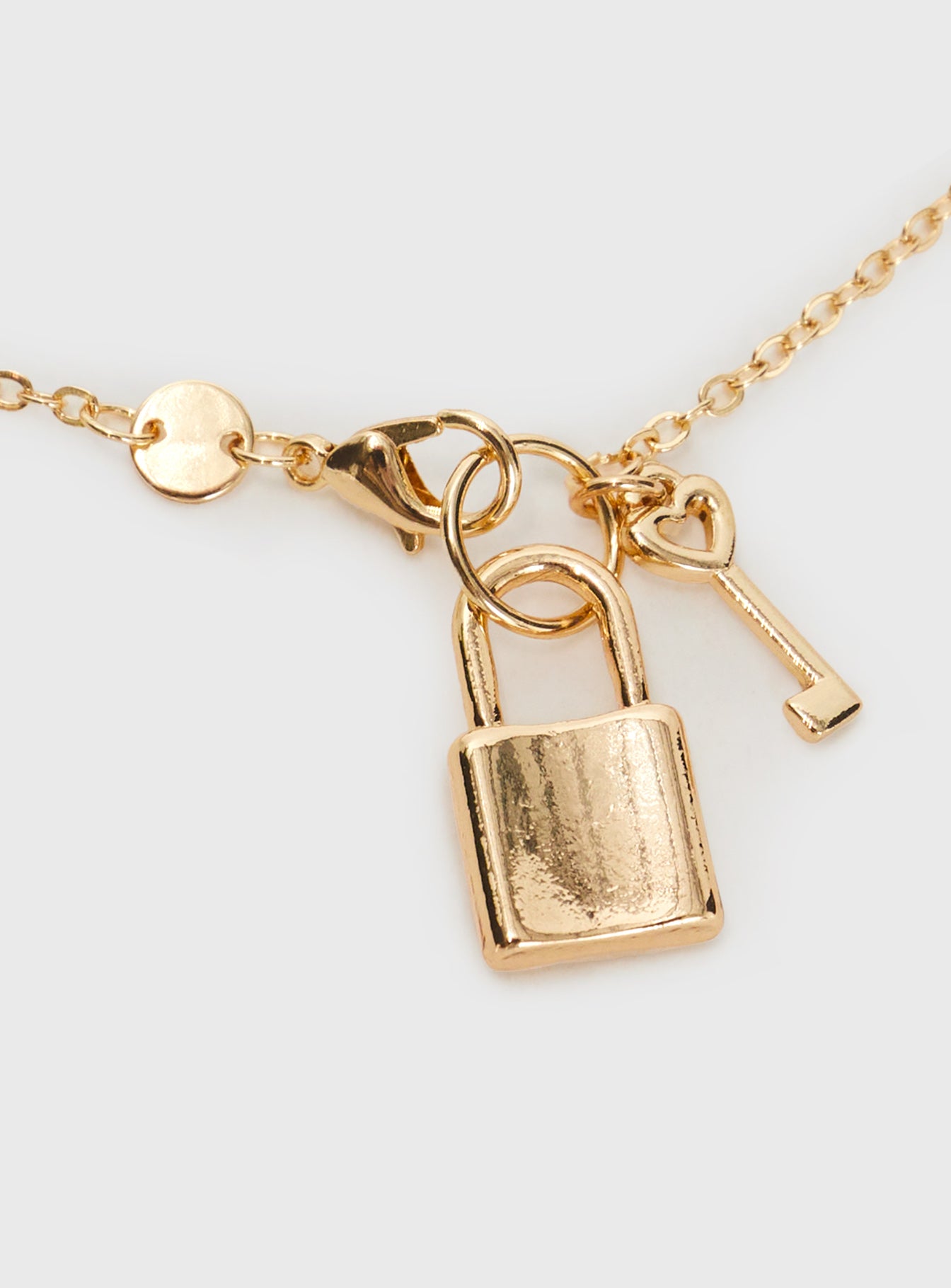 Lock & Key Necklace Gold Cheap Sale Shop For