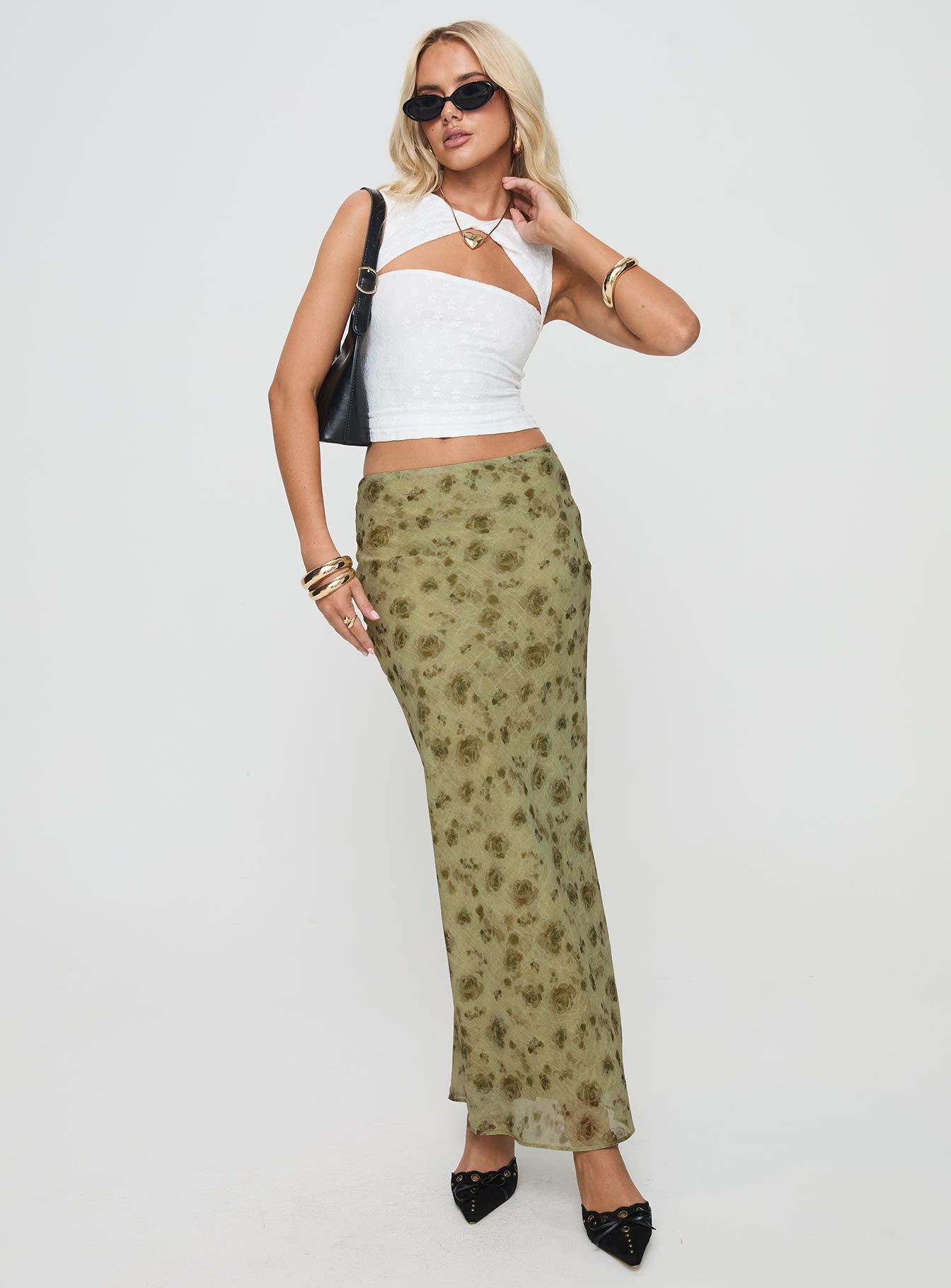 Piazia Maxi Skirt Green Discount Brand New Unisex