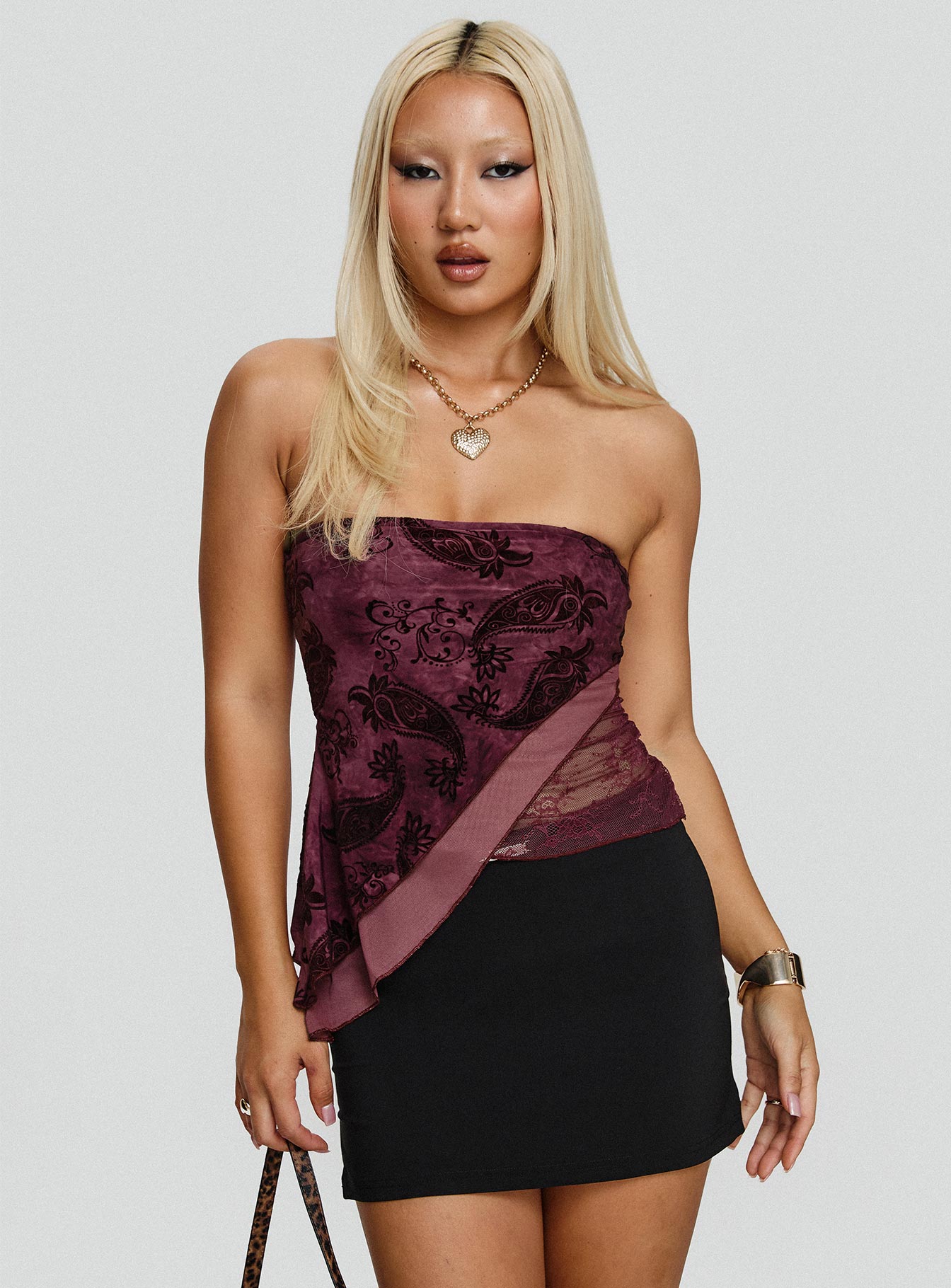 Lourde Strapless Top Wine Low Pice Fee Shipping Online