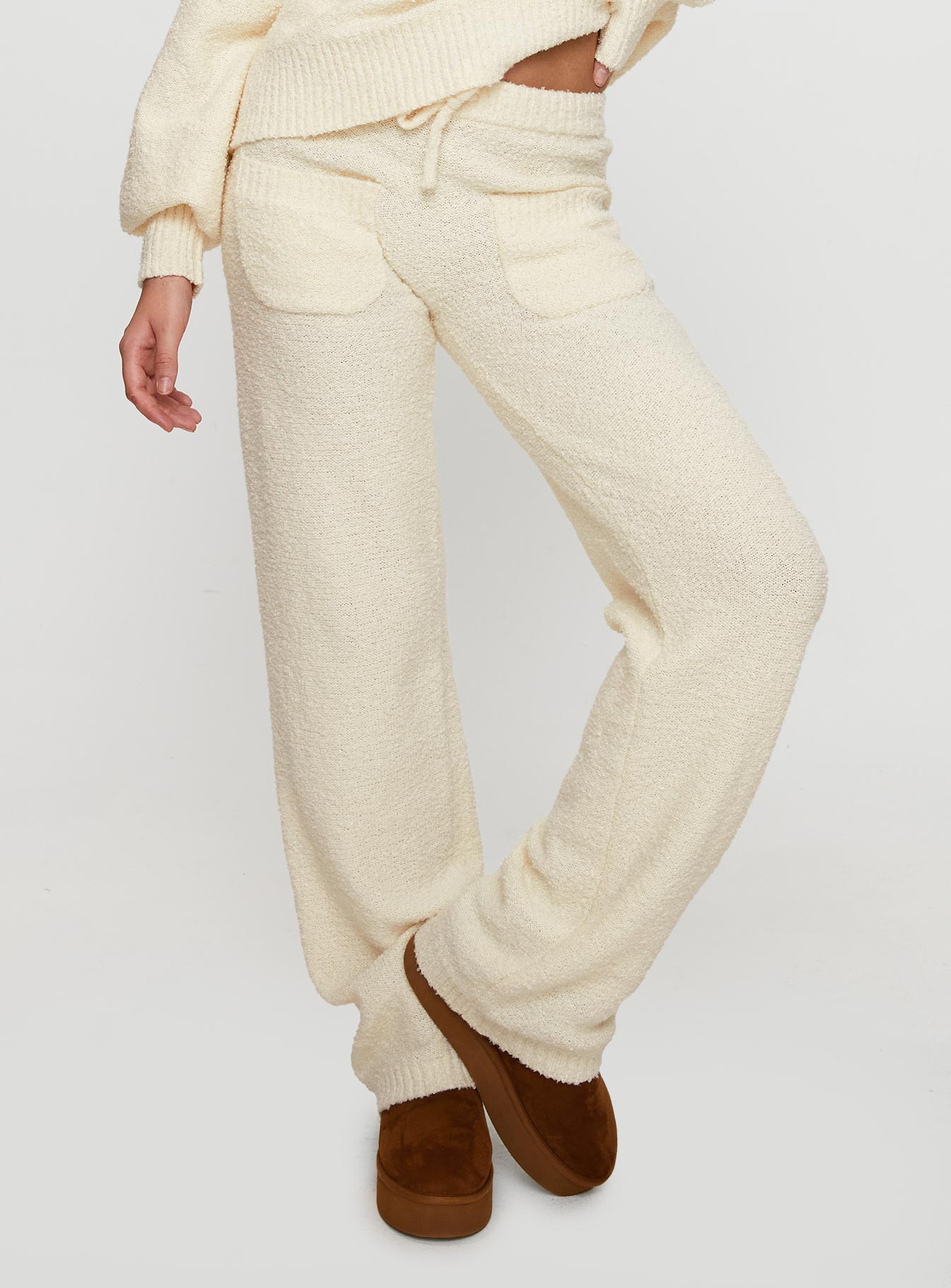 Susi Fluffy Knit Pant Ivory Get To Buy