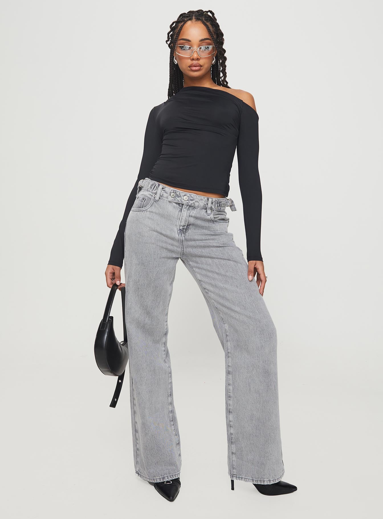 Scheana Low Rise Jeans Steel Grey For Cheap Pice