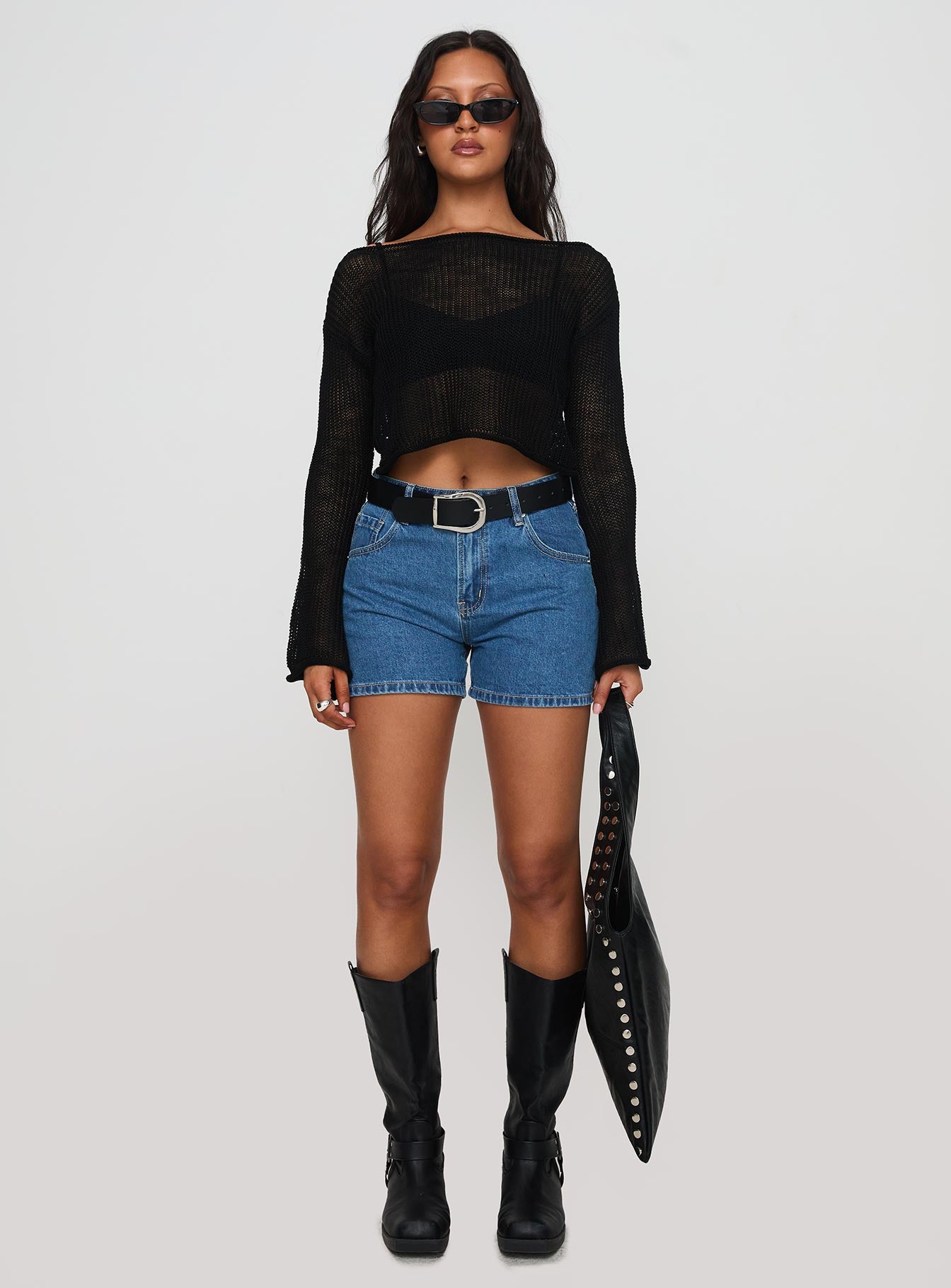 Saldana Shorts Mid Blue Denim For Sale Online