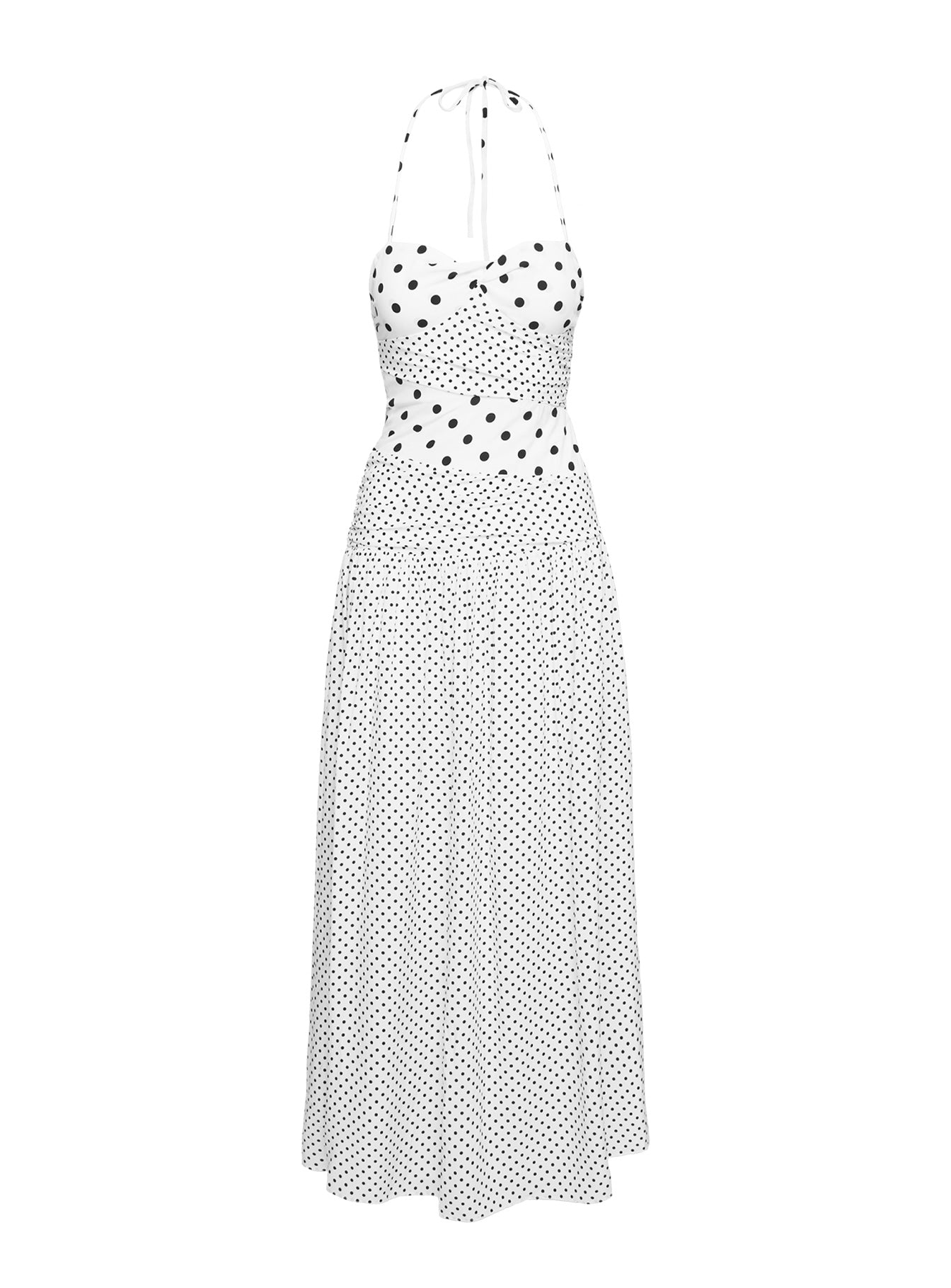 Marguerite Halter Maxi Dress White Polka Outlet With Paypal Order