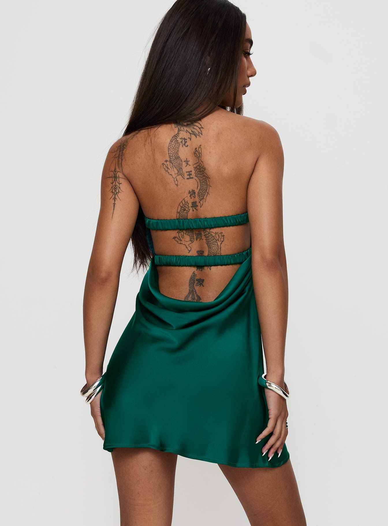 Faviola Mini Dress Emerald Free Shipping For Sale