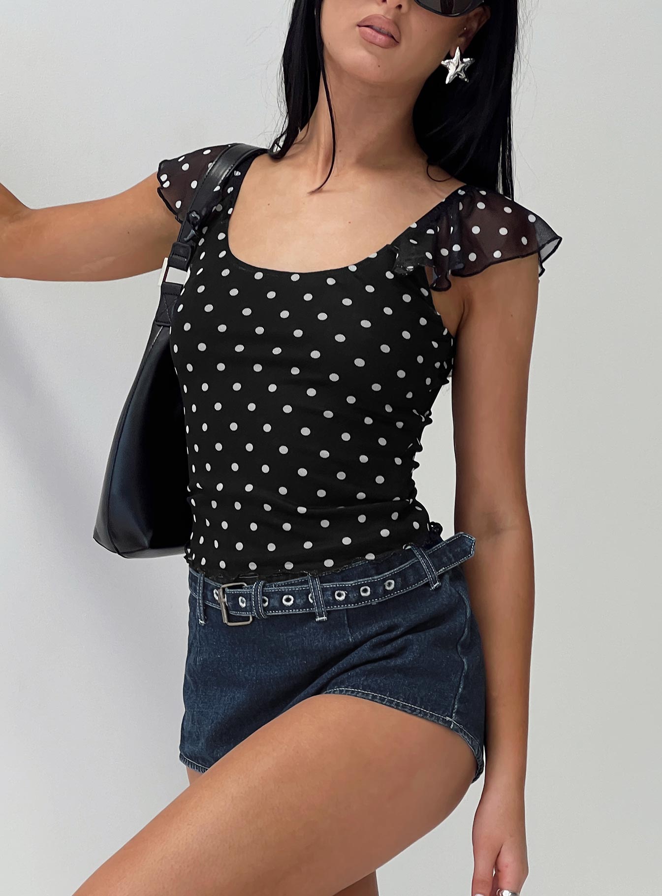 Beckinsale Polka Top Black 2025 New For Sale