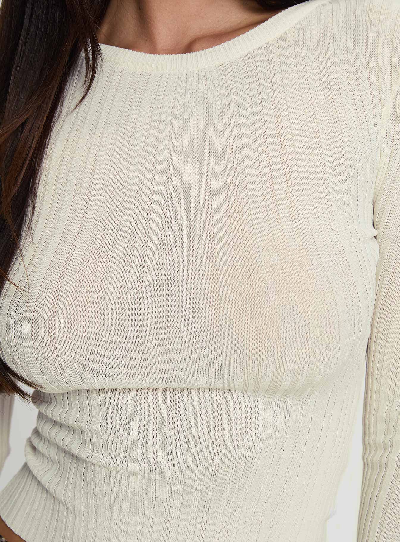 Rylin Long Sleeve Top Cream Popular Cheap Online