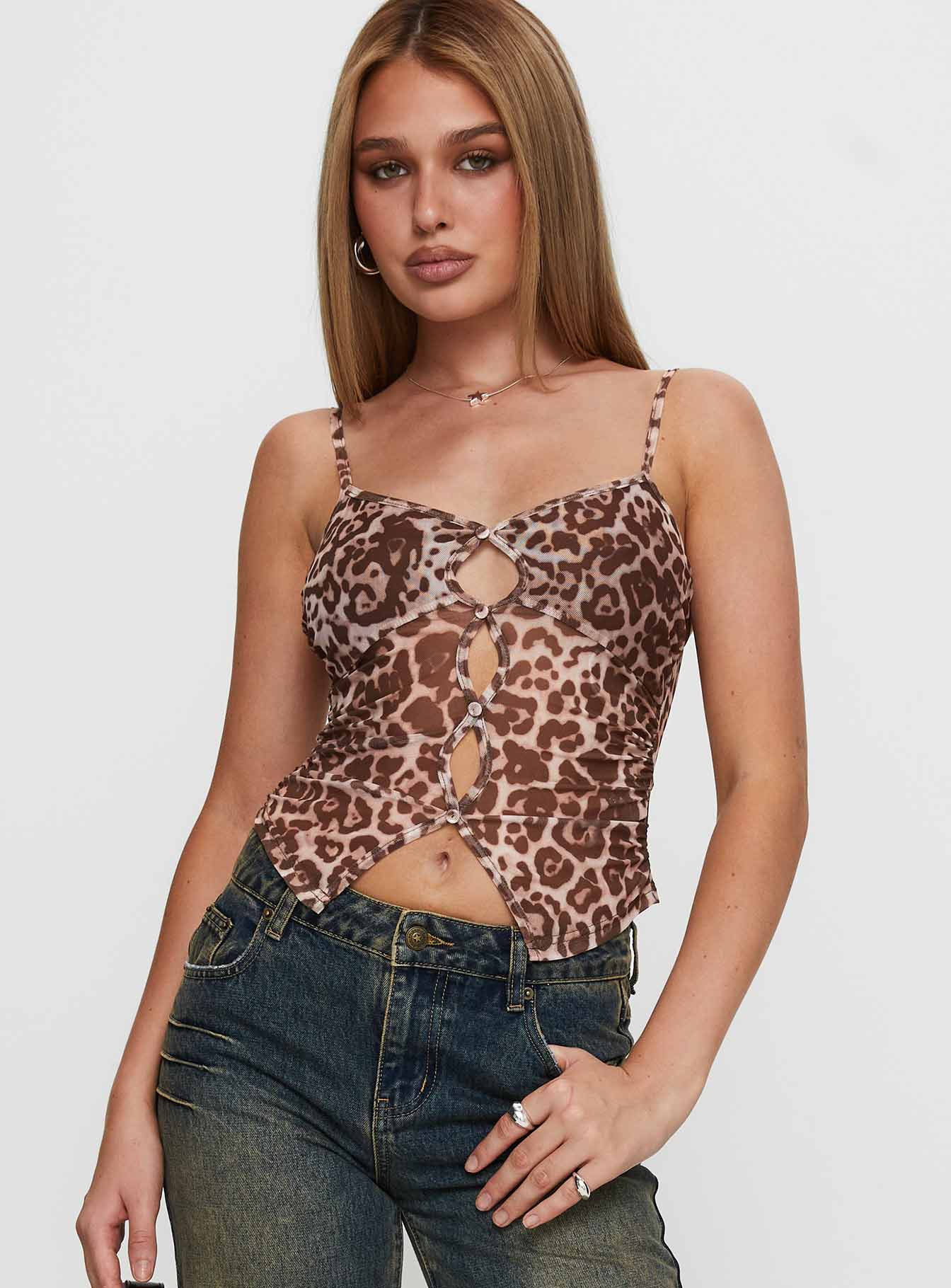 Tanaia Button Up Top Leopard Sale Wiki